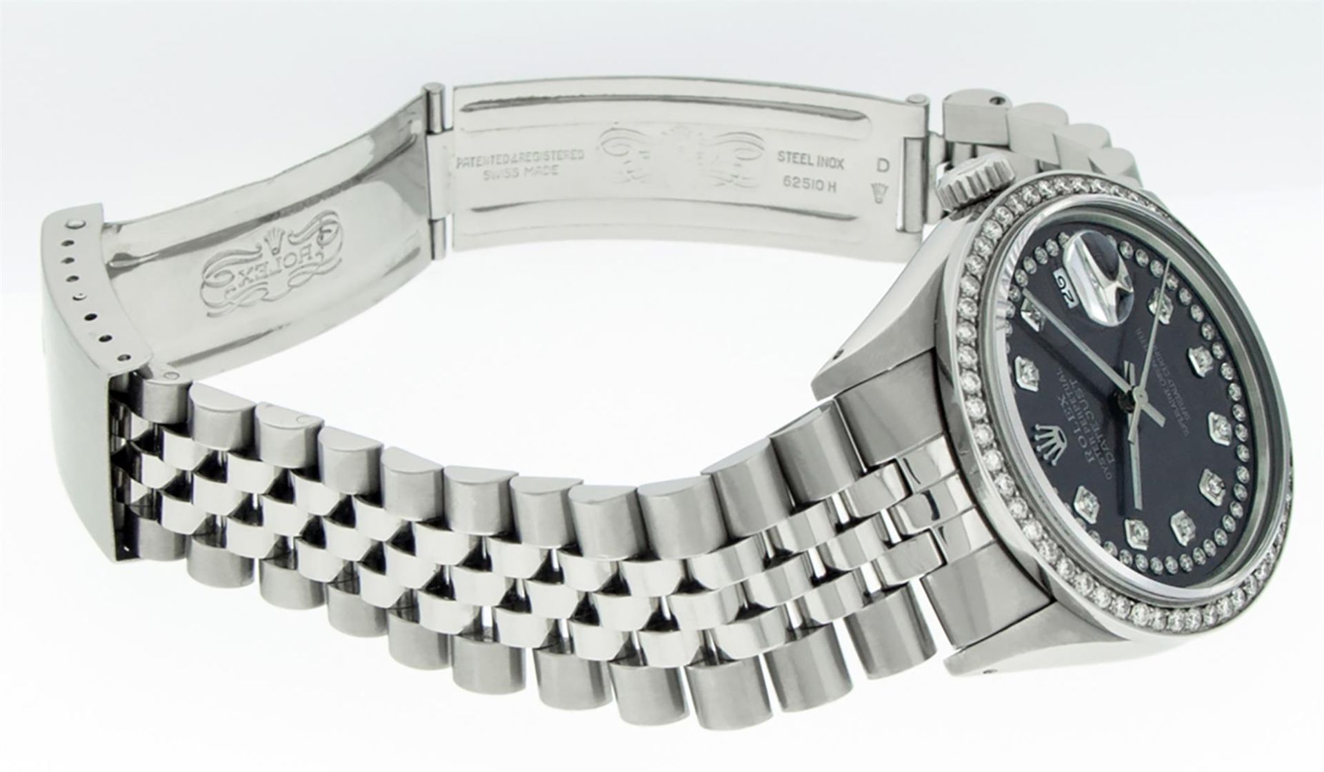 Rolex Mens Stainless Steel Rhodium String Diamond 36MM Datejust Wristwatch - Image 6 of 9