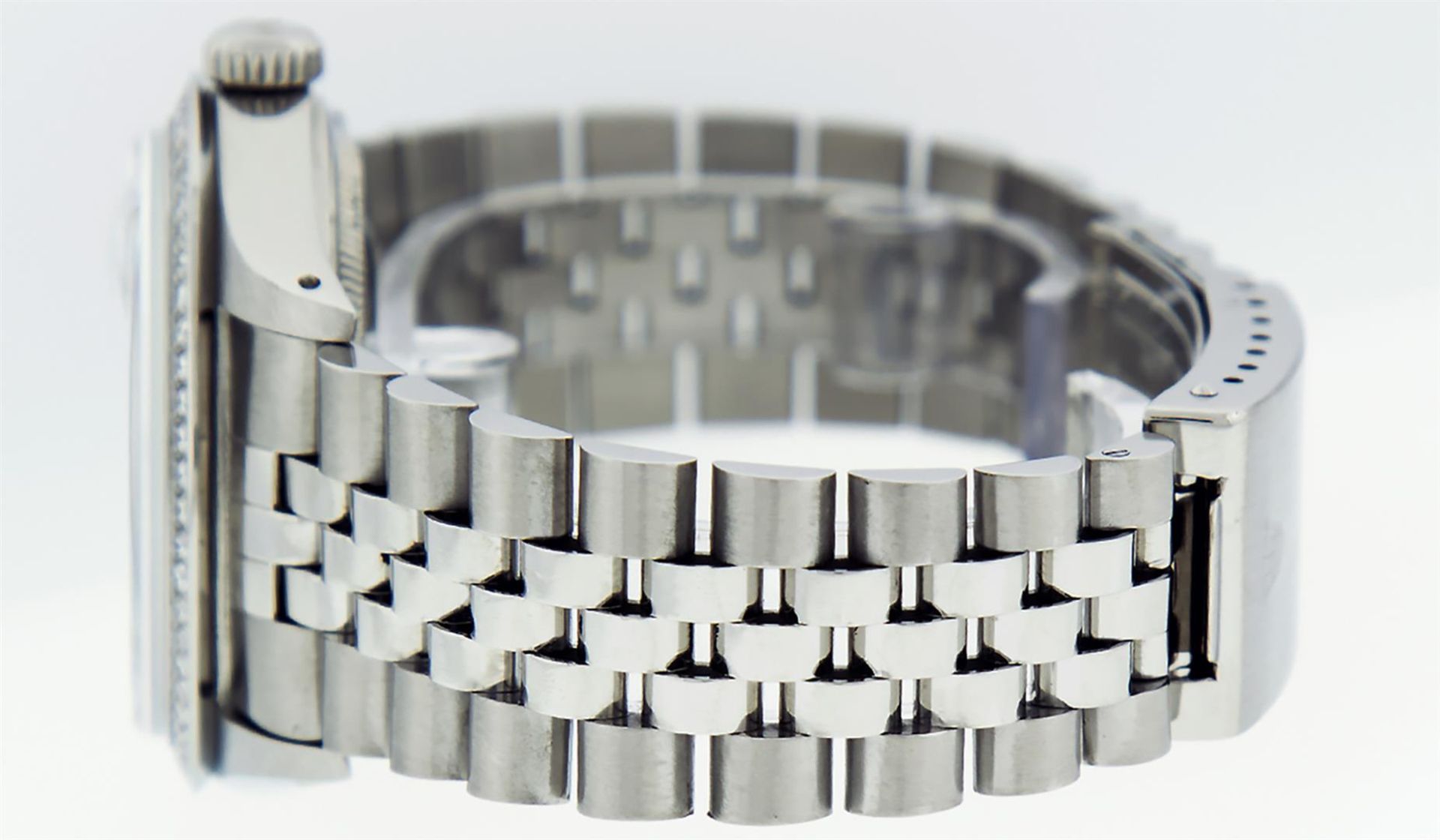 Rolex Mens Stainless Steel Rhodium String Diamond 36MM Datejust Wristwatch - Image 8 of 9