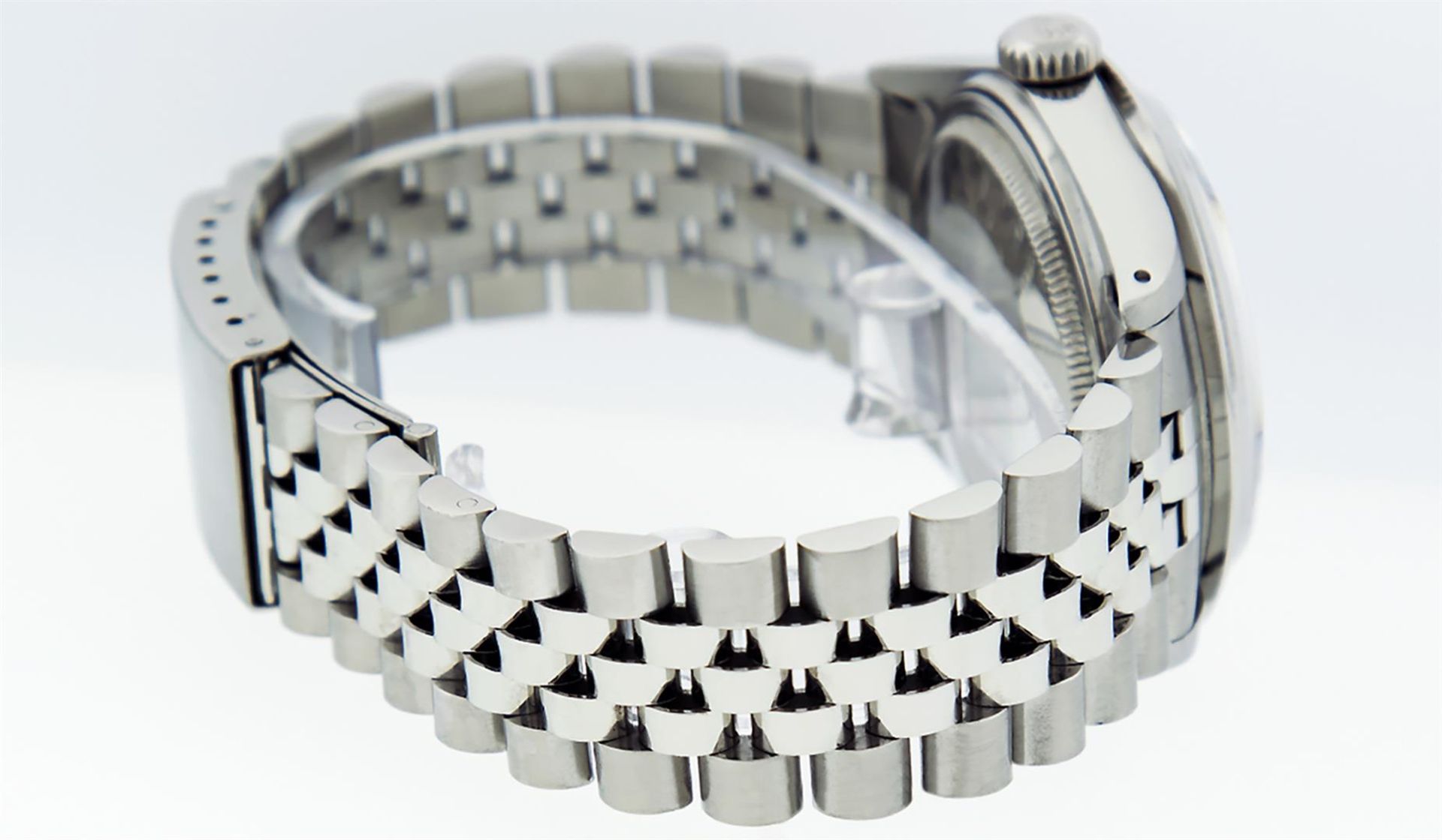 Rolex Mens Stainless Steel Rhodium String Diamond 36MM Datejust Wristwatch - Image 3 of 9