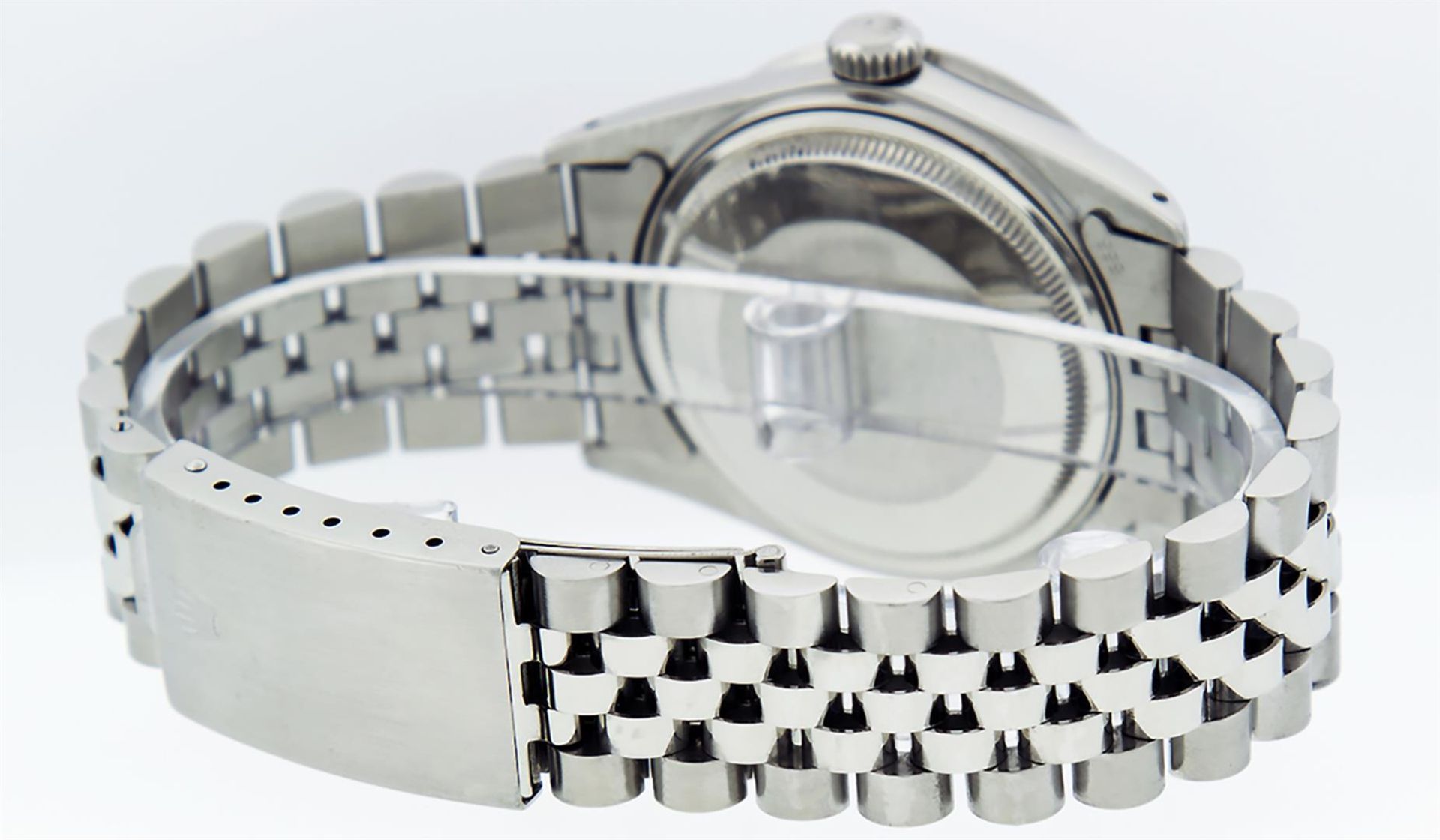 Rolex Mens Stainless Steel Rhodium String Diamond 36MM Datejust Wristwatch - Image 4 of 9