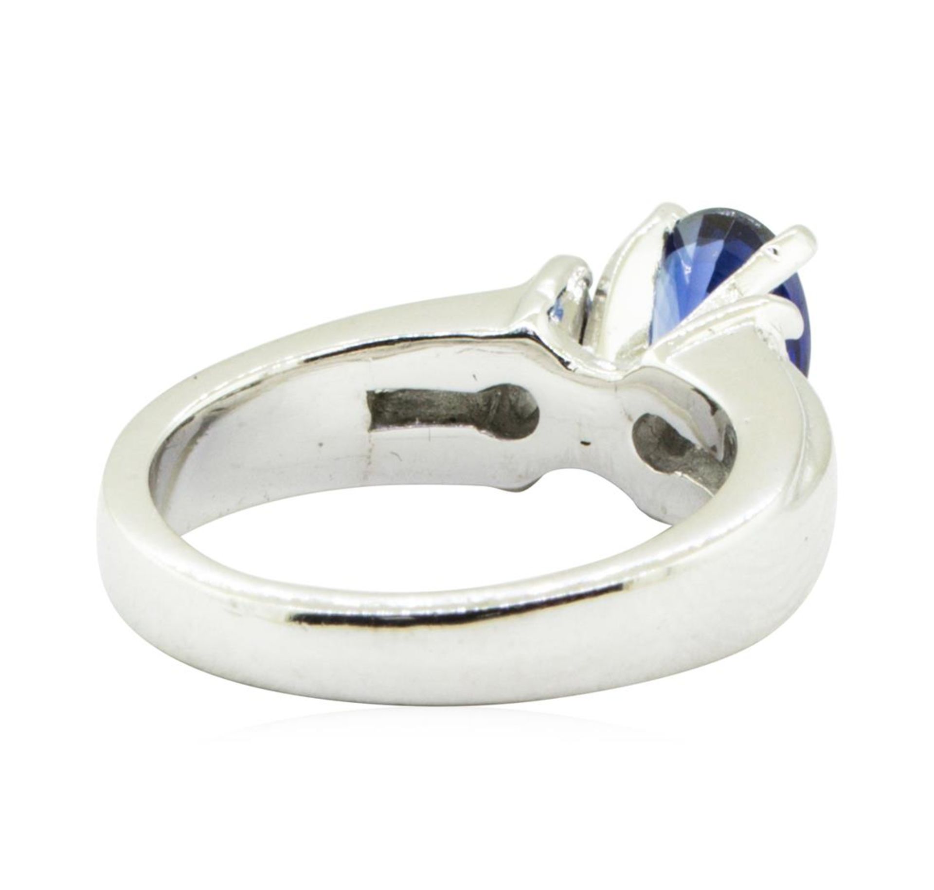 1.28 ctw Oval Brilliant Blue Sapphire And Diamond Ring - Platinum - Image 3 of 5