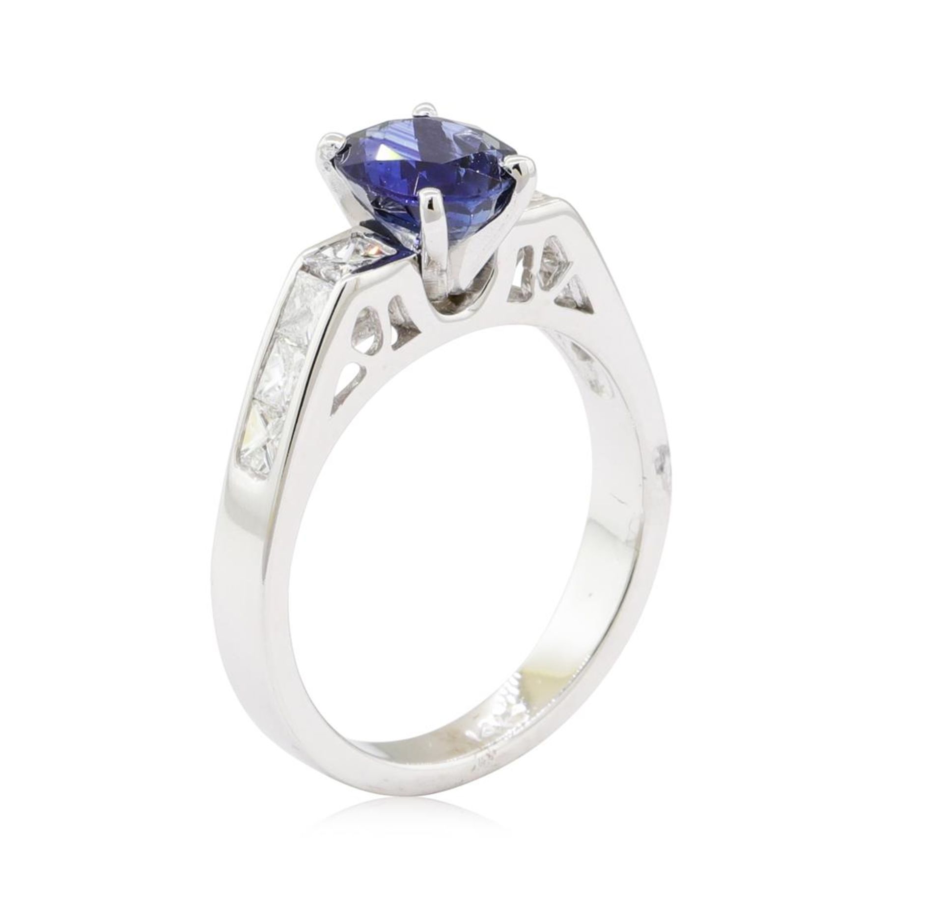 2.42 ctw Sapphire and Diamond Ring - 14KT White Gold - Image 4 of 5
