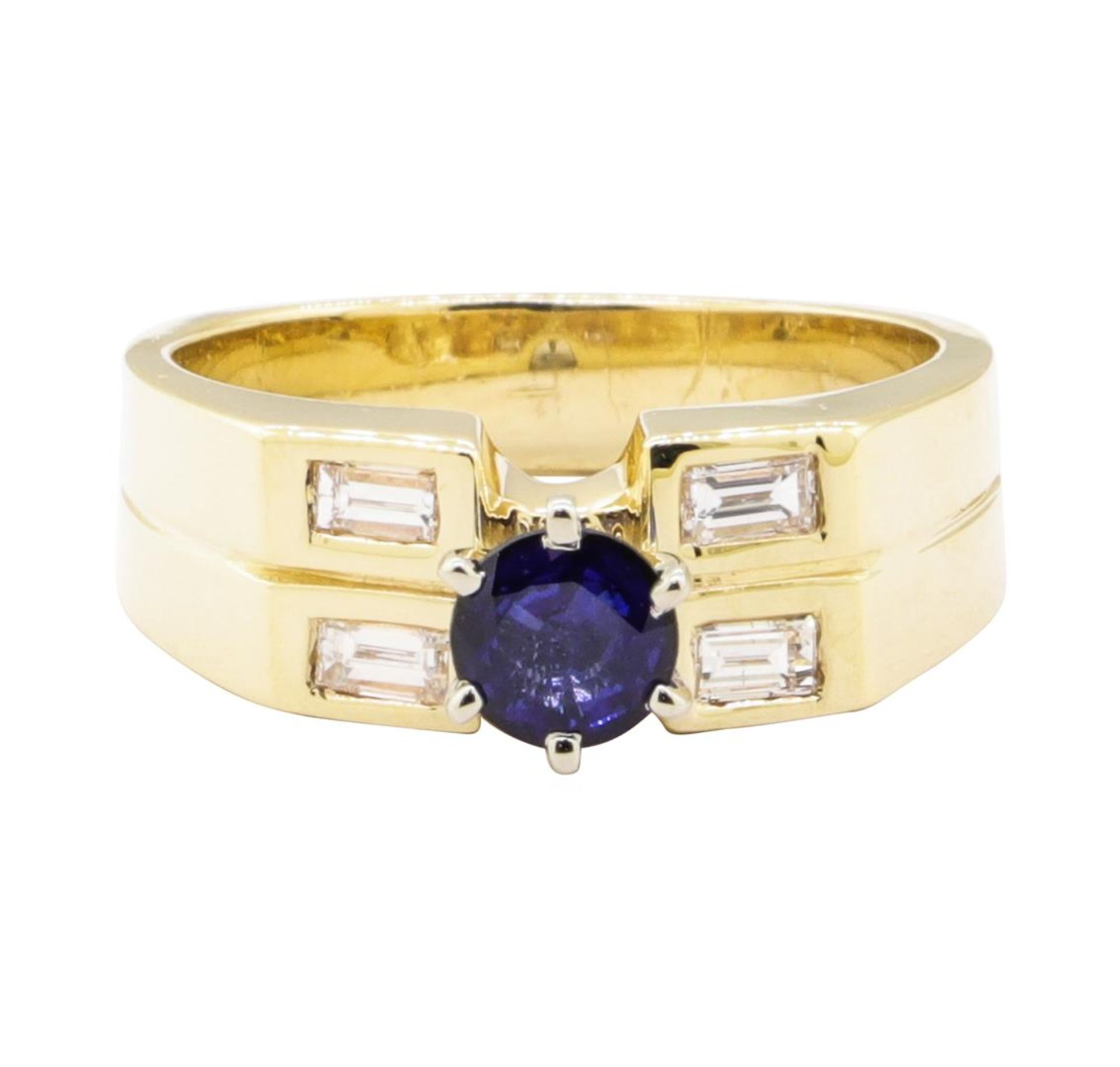 1.02ctw Blue Sapphire and Diamond Ring - 14KT Yellow Gold - Image 2 of 4