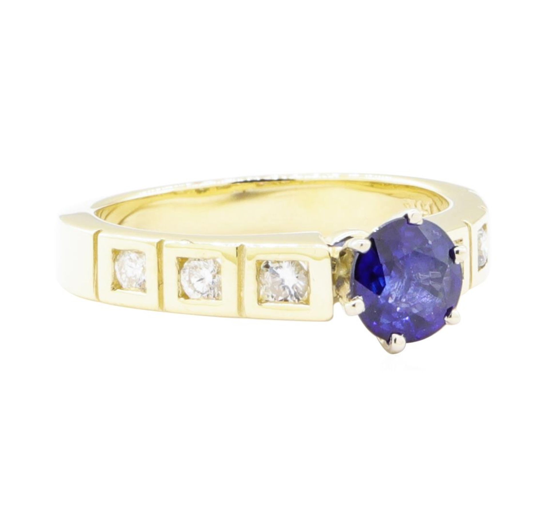 1.34ctw Sapphire and Diamond Ring - 14KT Yellow Gold