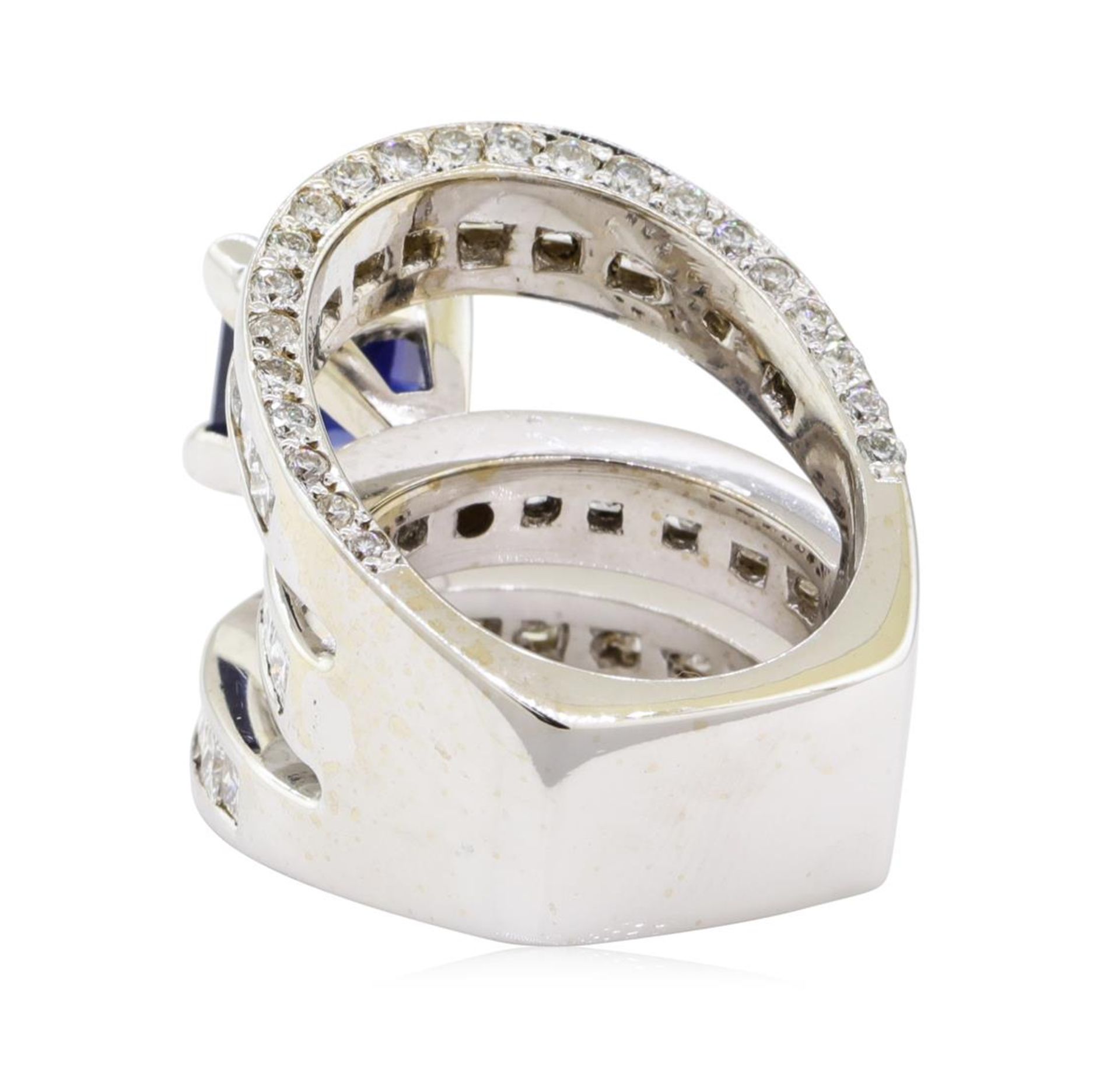 7.40 ctw Sapphire and Diamond Ring - 18KT White Gold - Image 3 of 5