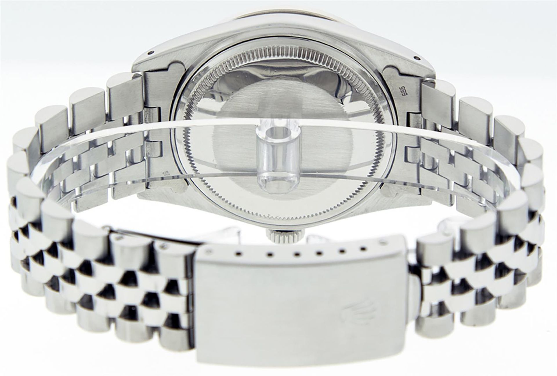 Rolex Mens Stainless Steel Gray Diamond & Sapphire 36MM Datejust Wristwatch - Image 7 of 9