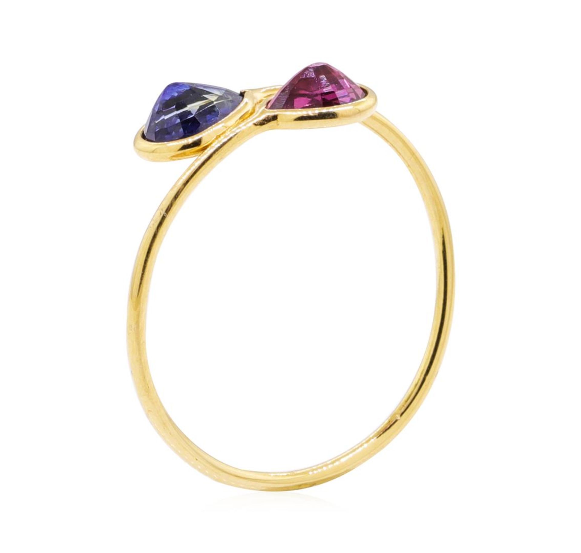 1.54ctw Ruby and Sapphire Ring - 18KT Yellow Gold - Image 4 of 4