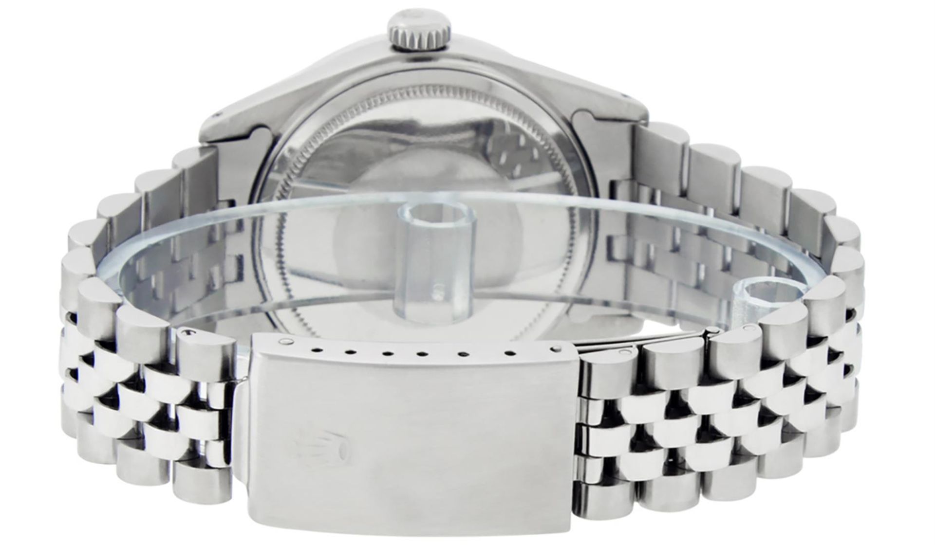 Rolex Mens Stainless Steel MOP Roman 36MM Diamond & Sapphire Datejust Wristwatch - Image 5 of 9