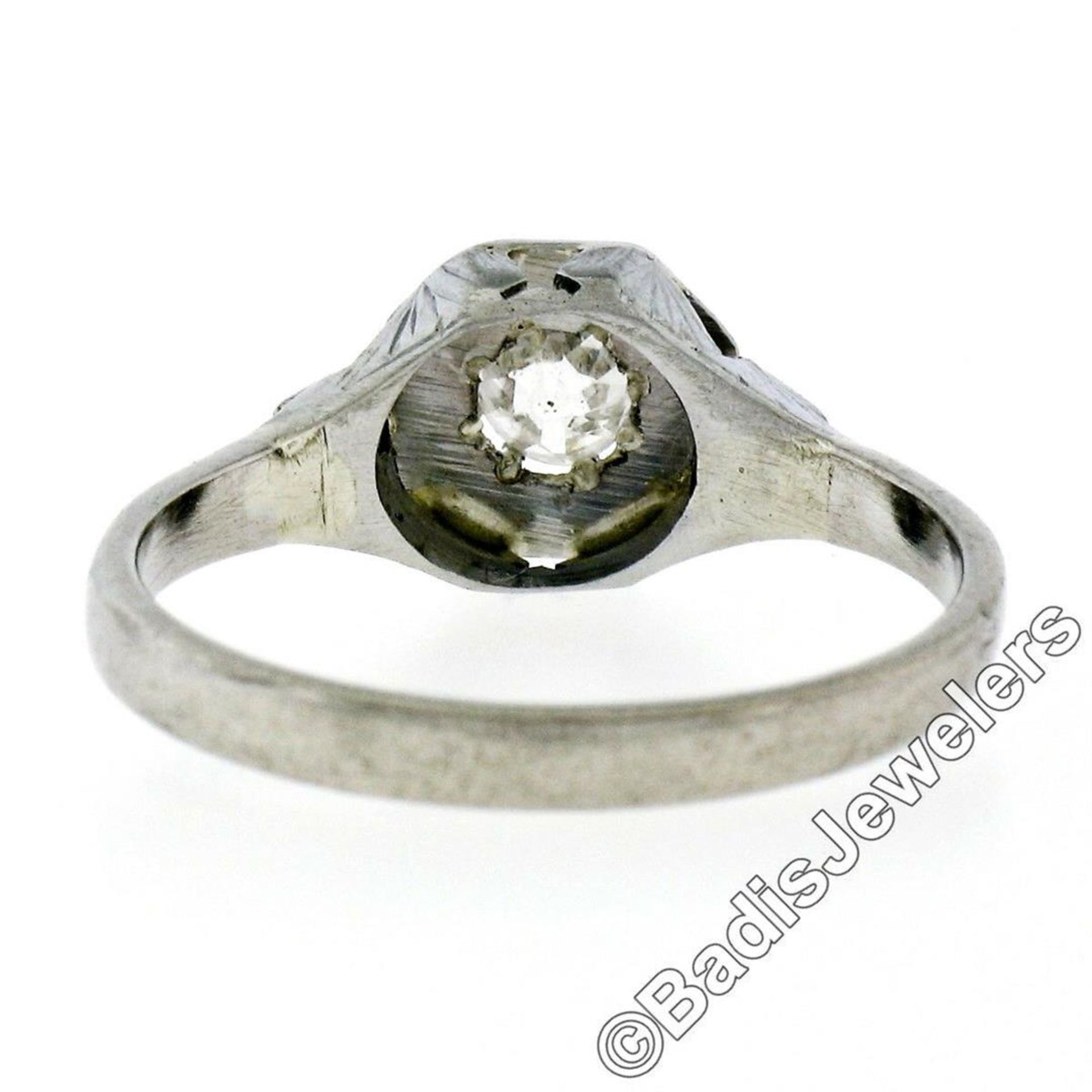 Art Deco 14kt White Gold 0.28ct Diamond Solitaire Engagement Ring - Image 7 of 7