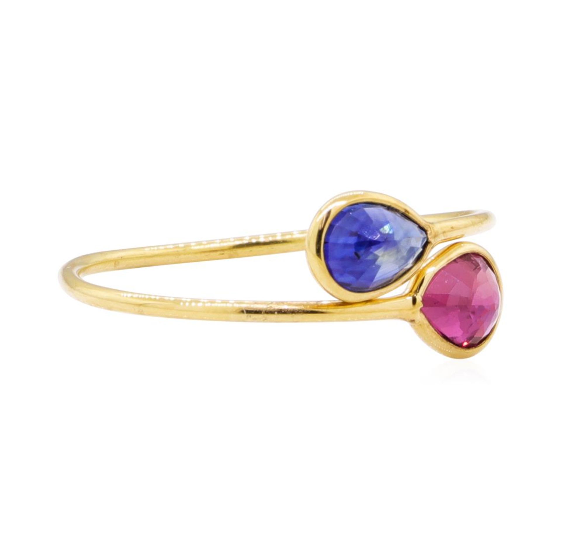 1.54ctw Ruby and Sapphire Ring - 18KT Yellow Gold