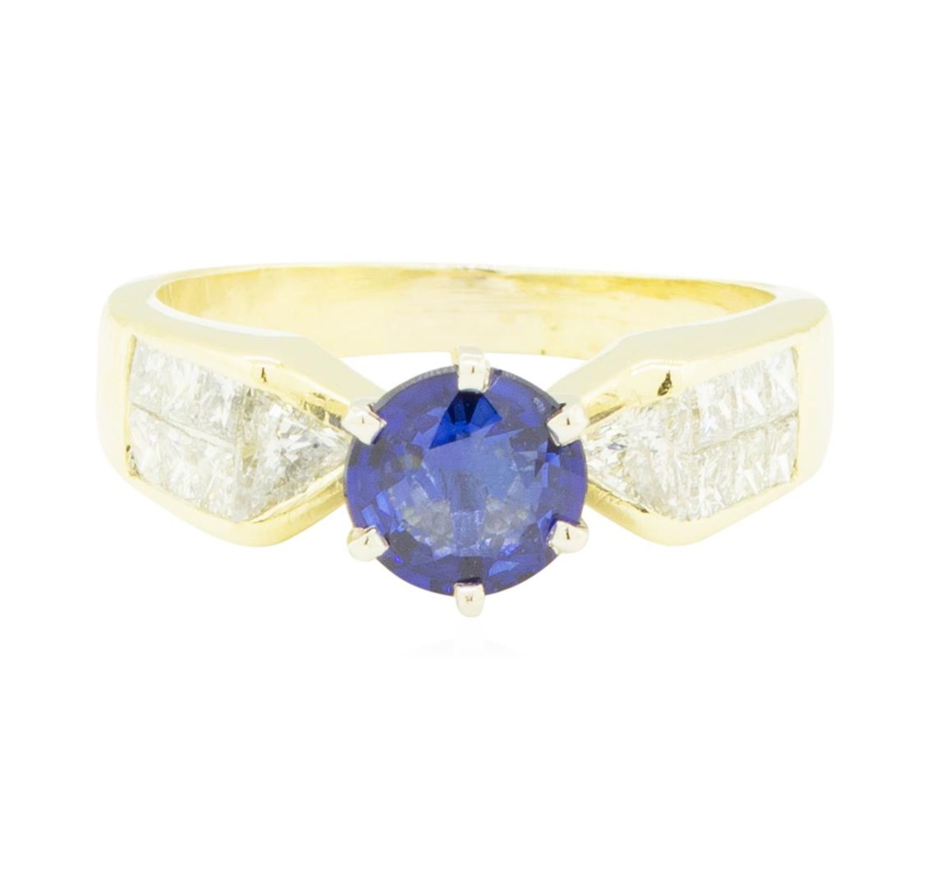 2.20 ctw Blue Sapphire and Diamond Ring - 18KT Yellow Gold - Image 2 of 4