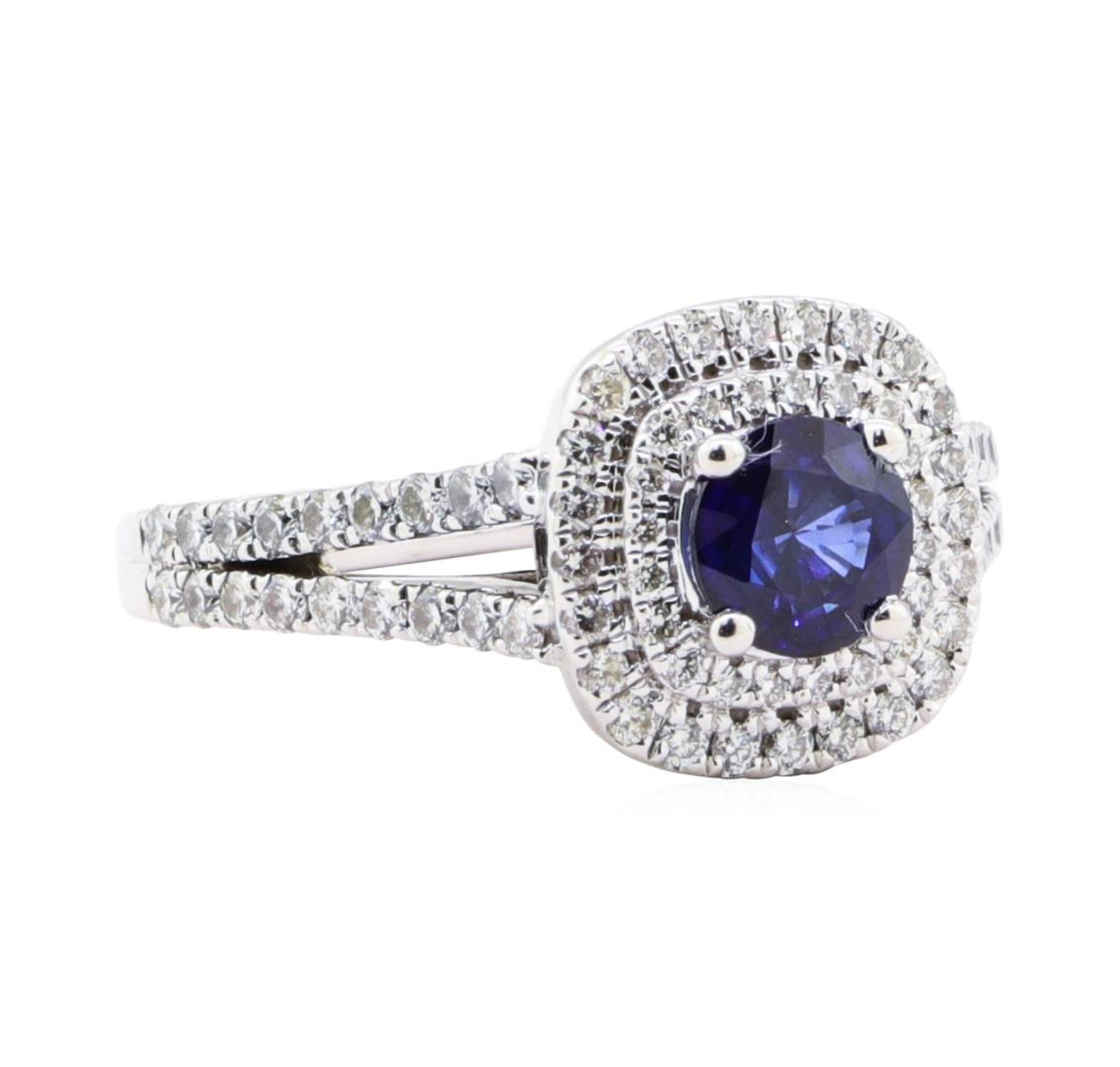 2.11 ctw Sapphire and Diamond Ring - 14KT White Gold