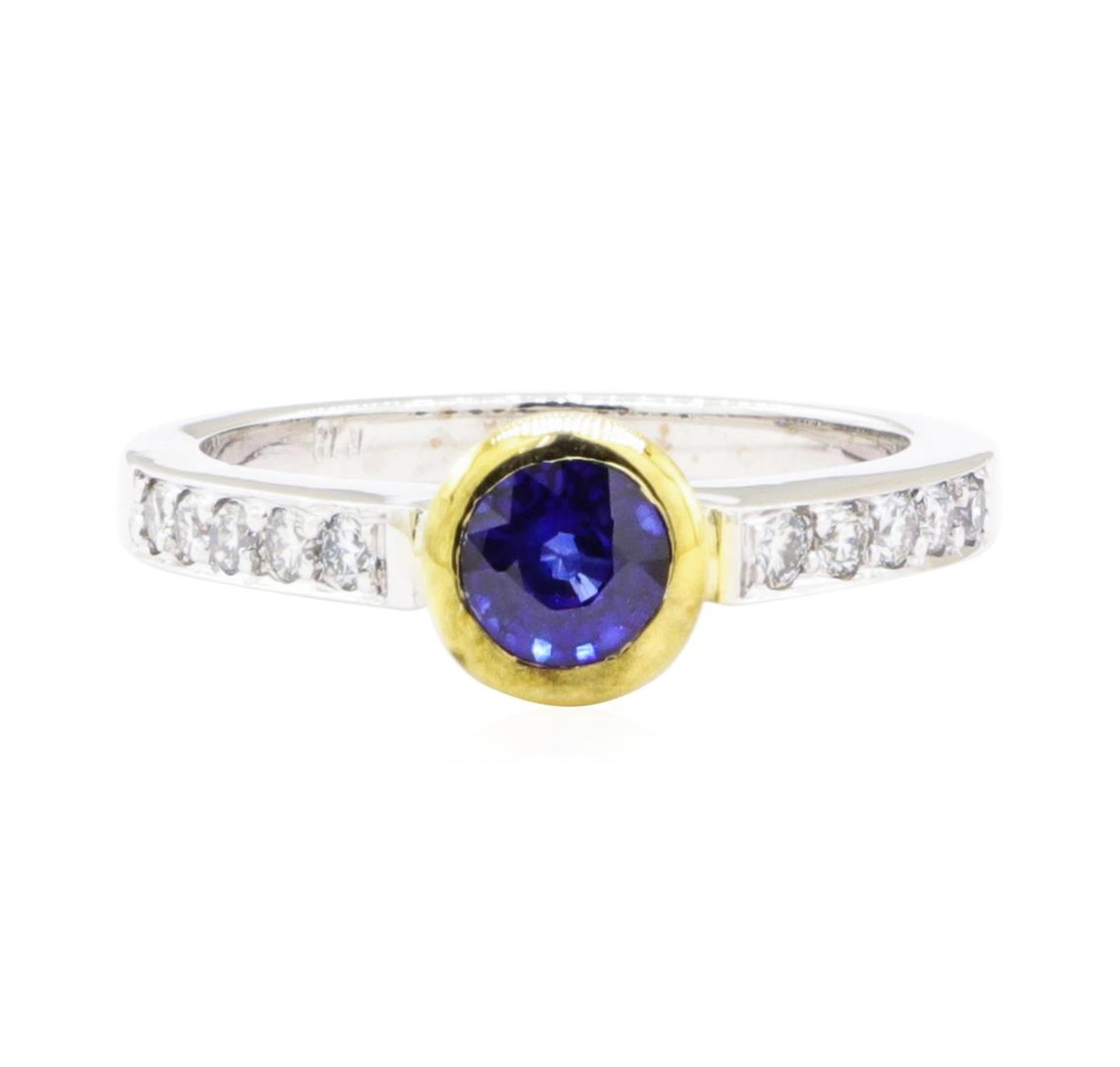 0.95ctw Sapphire and Diamond Ring - 18KT White and Yellow Gold - Image 2 of 4