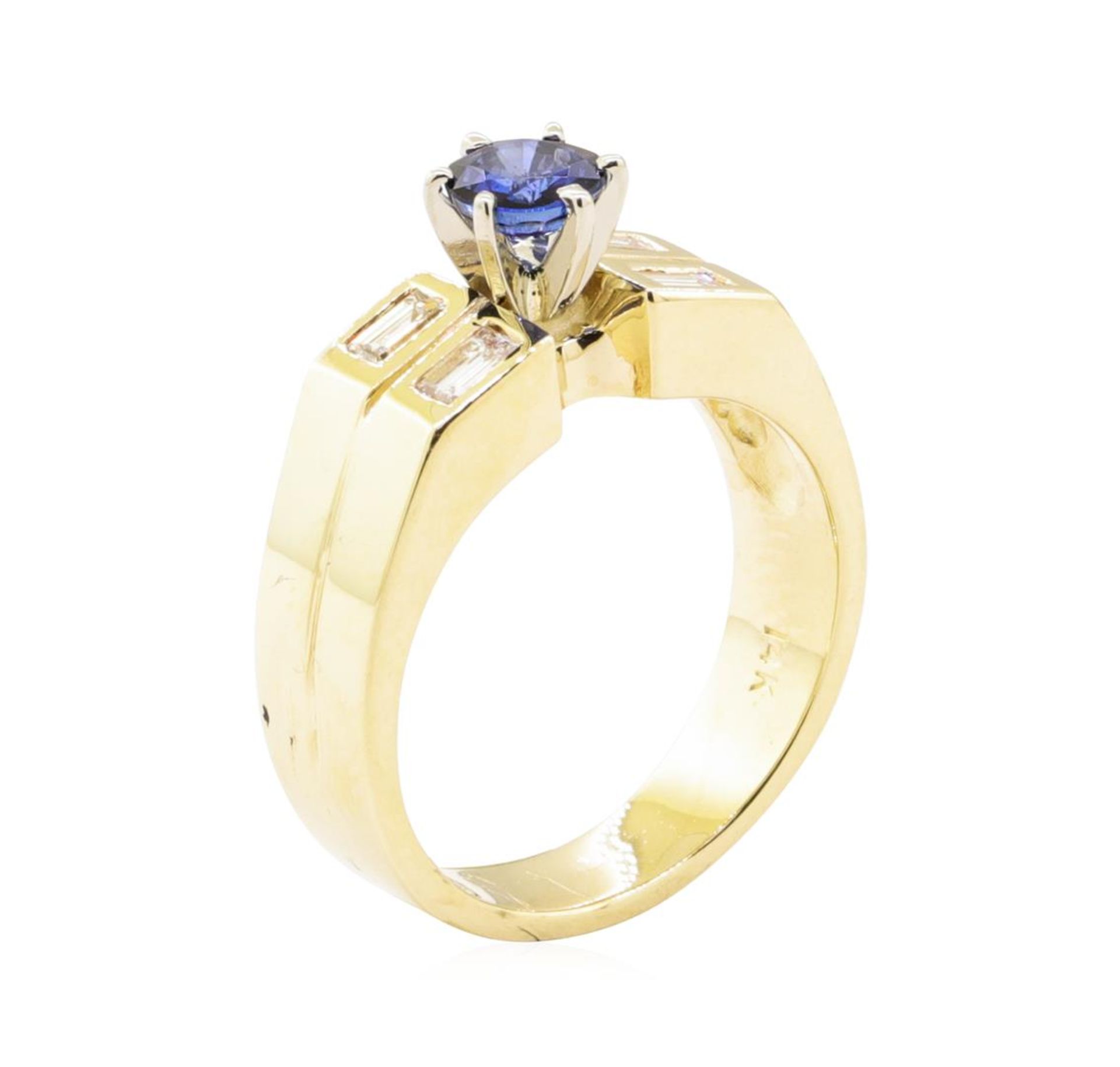 1.02ctw Blue Sapphire and Diamond Ring - 14KT Yellow Gold - Image 4 of 4