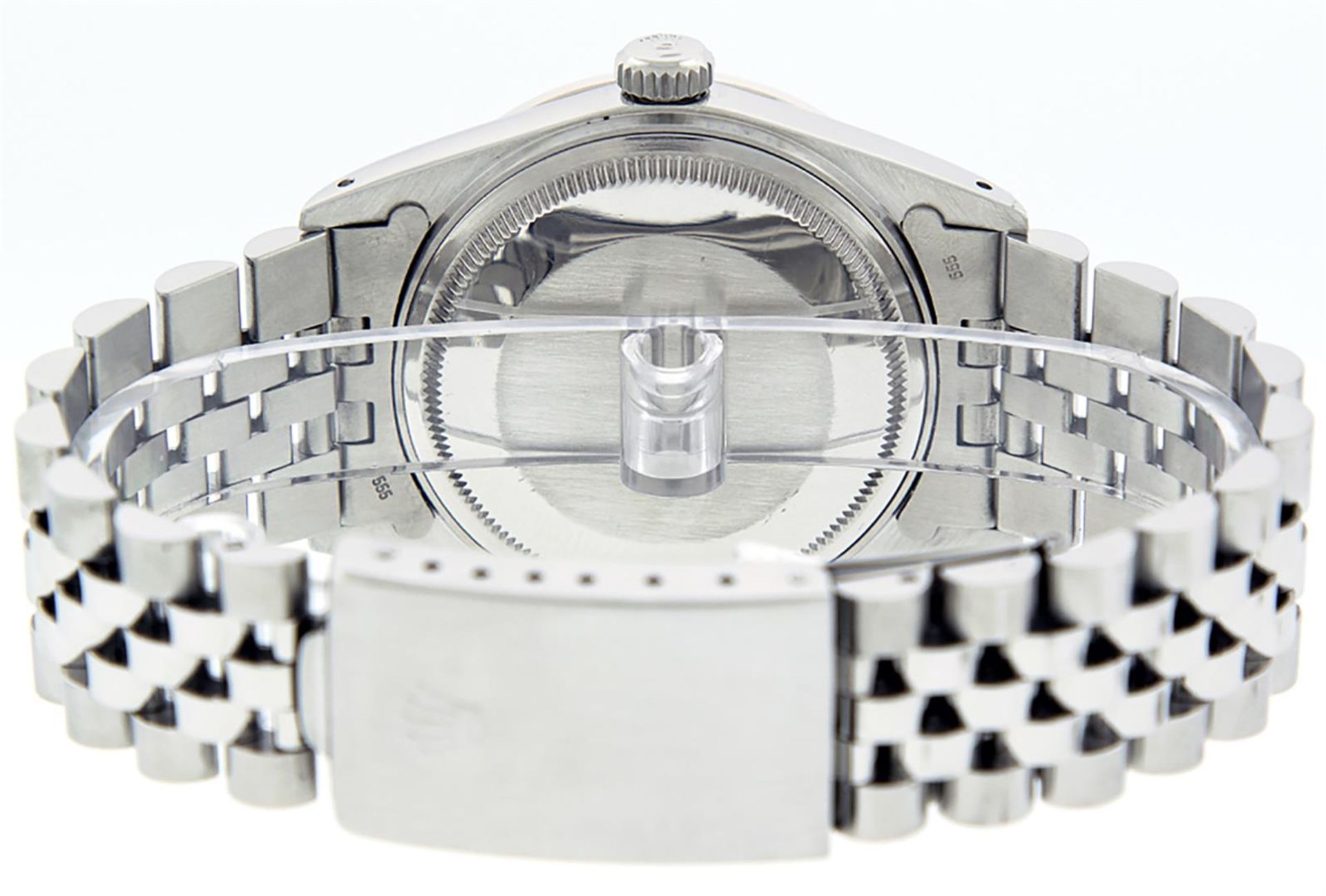 Rolex Mens Stainless Steel Gray Diamond & Sapphire 36MM Datejust Wristwatch - Image 6 of 9