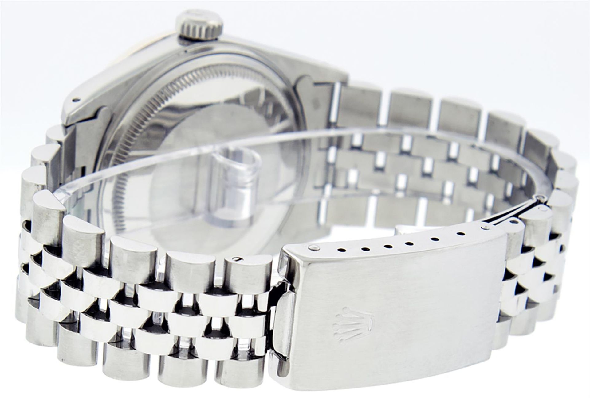 Rolex Mens Stainless Steel Gray Diamond & Sapphire 36MM Datejust Wristwatch - Image 8 of 9