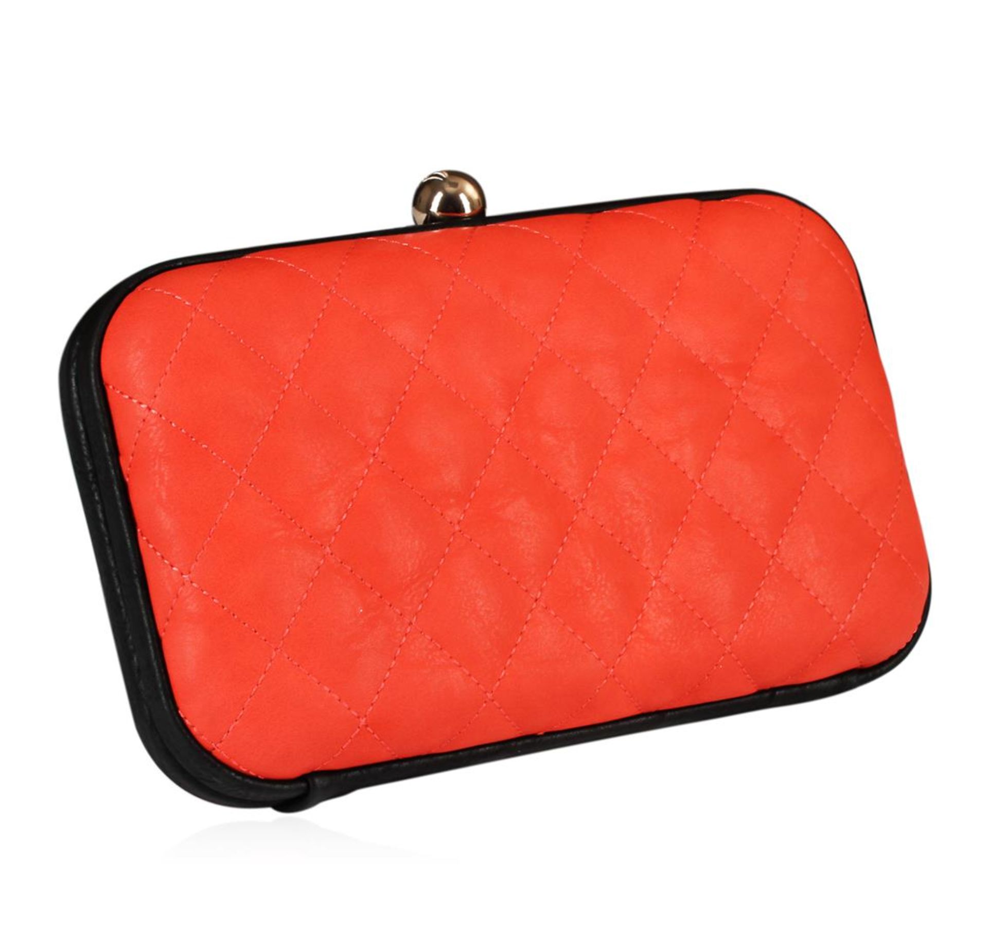 Coral Tufted Evening Clutch - Image 2 of 3