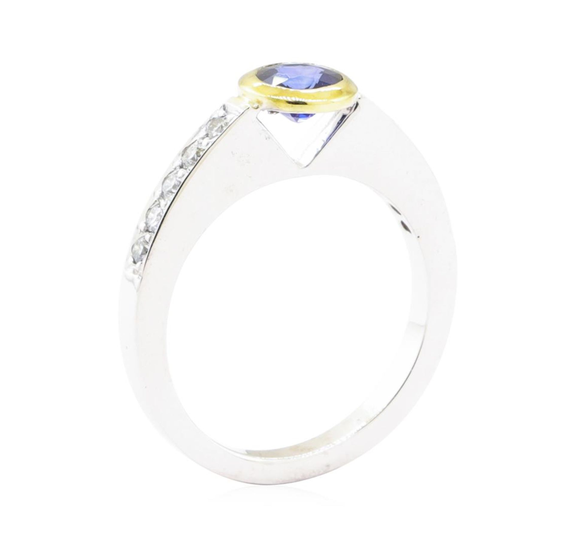 0.95ctw Sapphire and Diamond Ring - 18KT White and Yellow Gold - Image 4 of 4