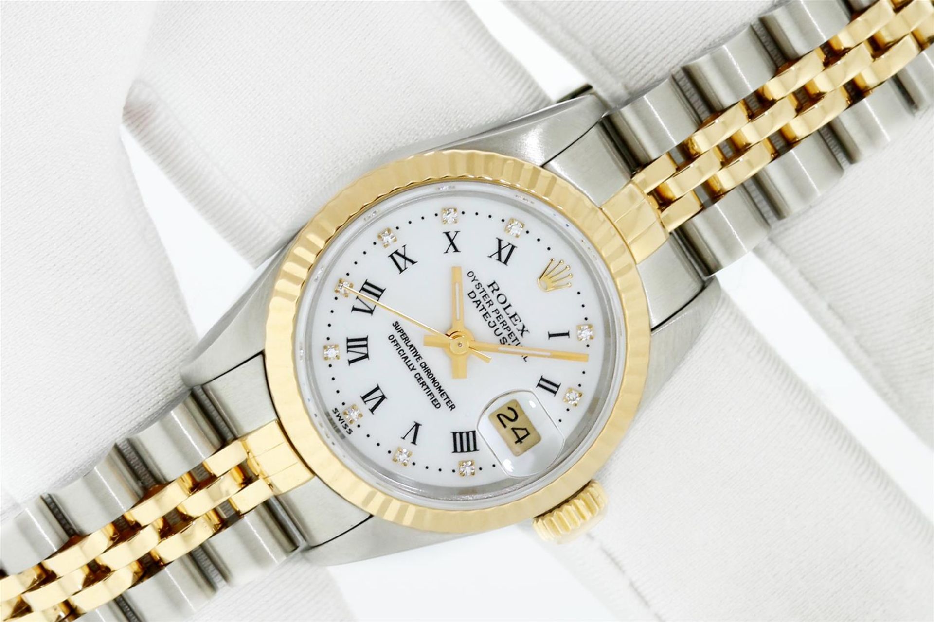 Rolex Datejust 26 Original Rare White Roman Diamond Box & Papers Complete Set - Image 5 of 9