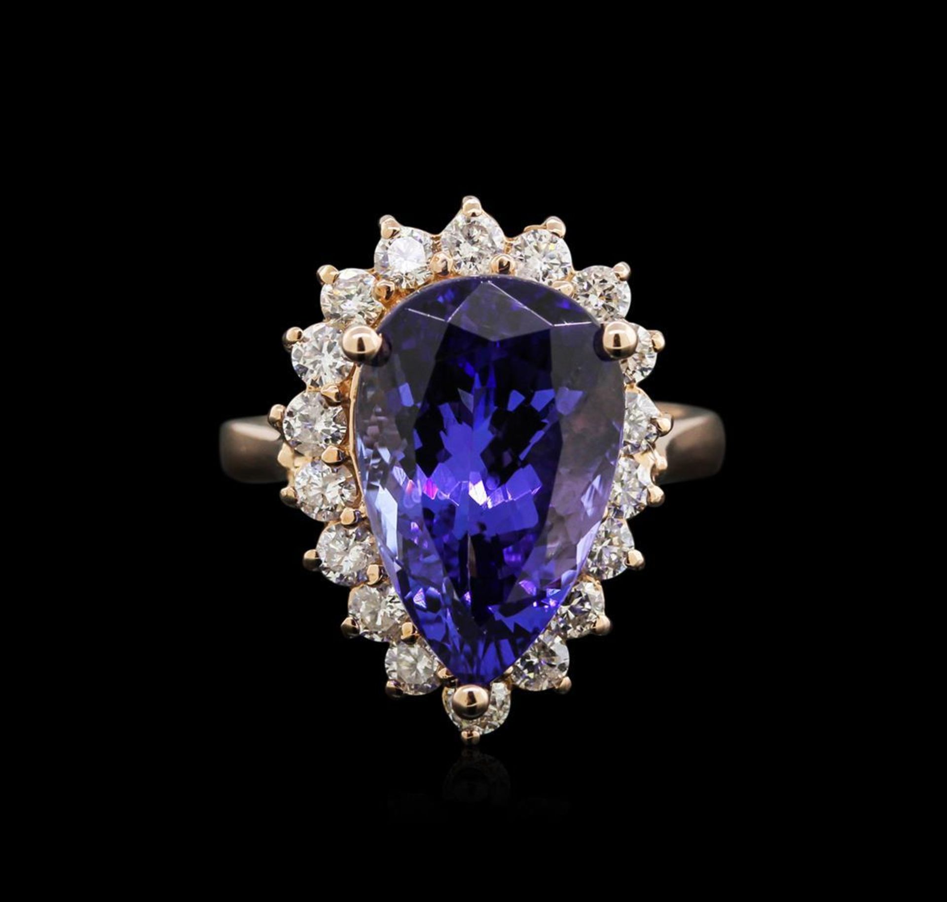 7.52 ctw Tanzanite and Diamond Ring - 14KT Rose Gold - Image 2 of 3