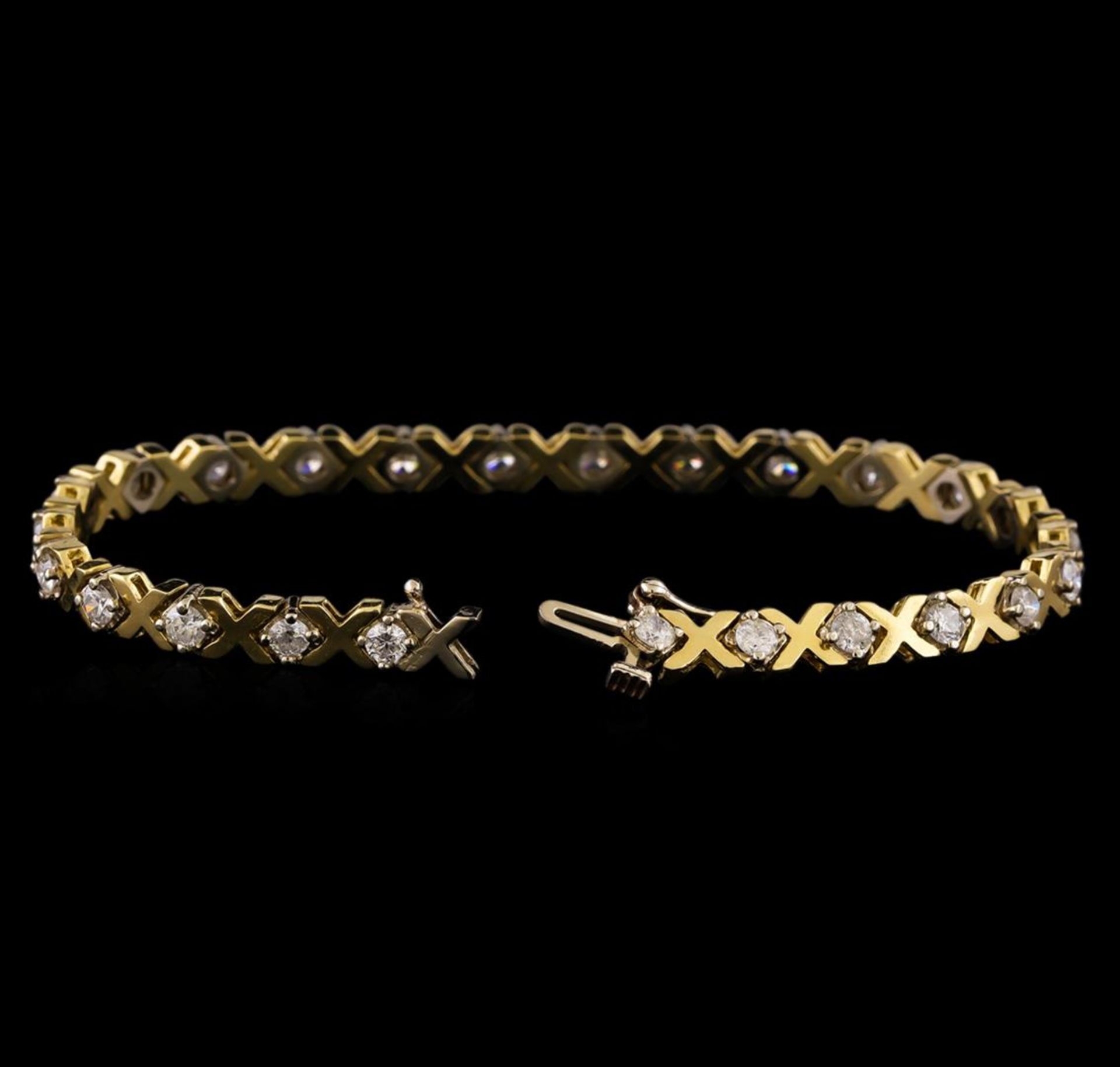 14KT Yellow Gold 2.23 ctw Diamond Tennis Bracelet - Image 3 of 4