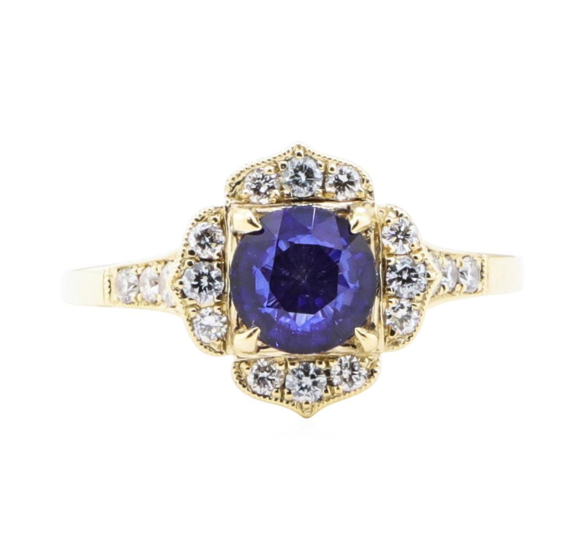 1.50 ctw Sapphire and Diamond Ring - 14KT Yellow Gold - Image 2 of 4