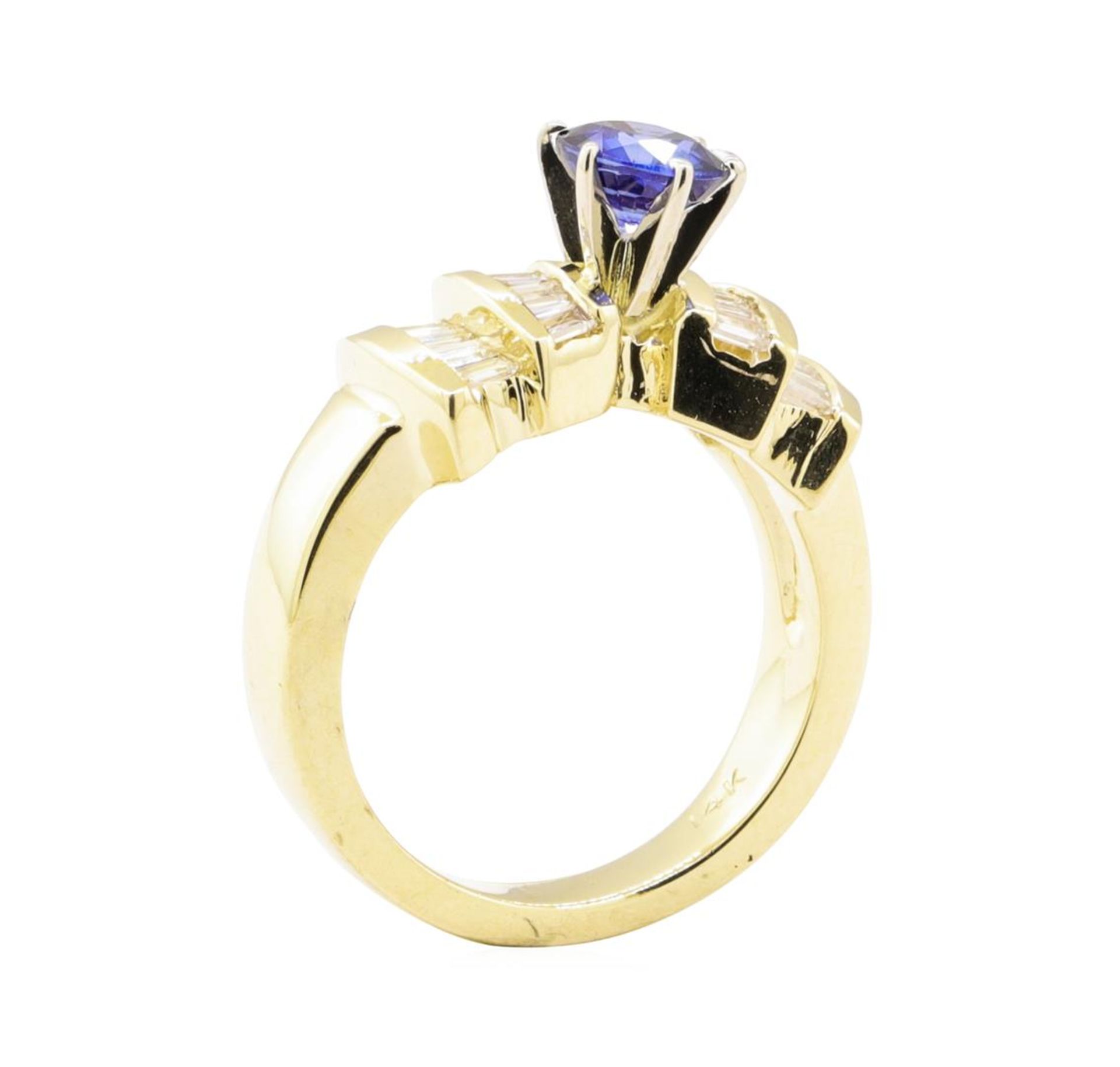 1.66 ctw Blue Sapphire And Diamond Ring - 14KT Yellow Gold - Image 4 of 5