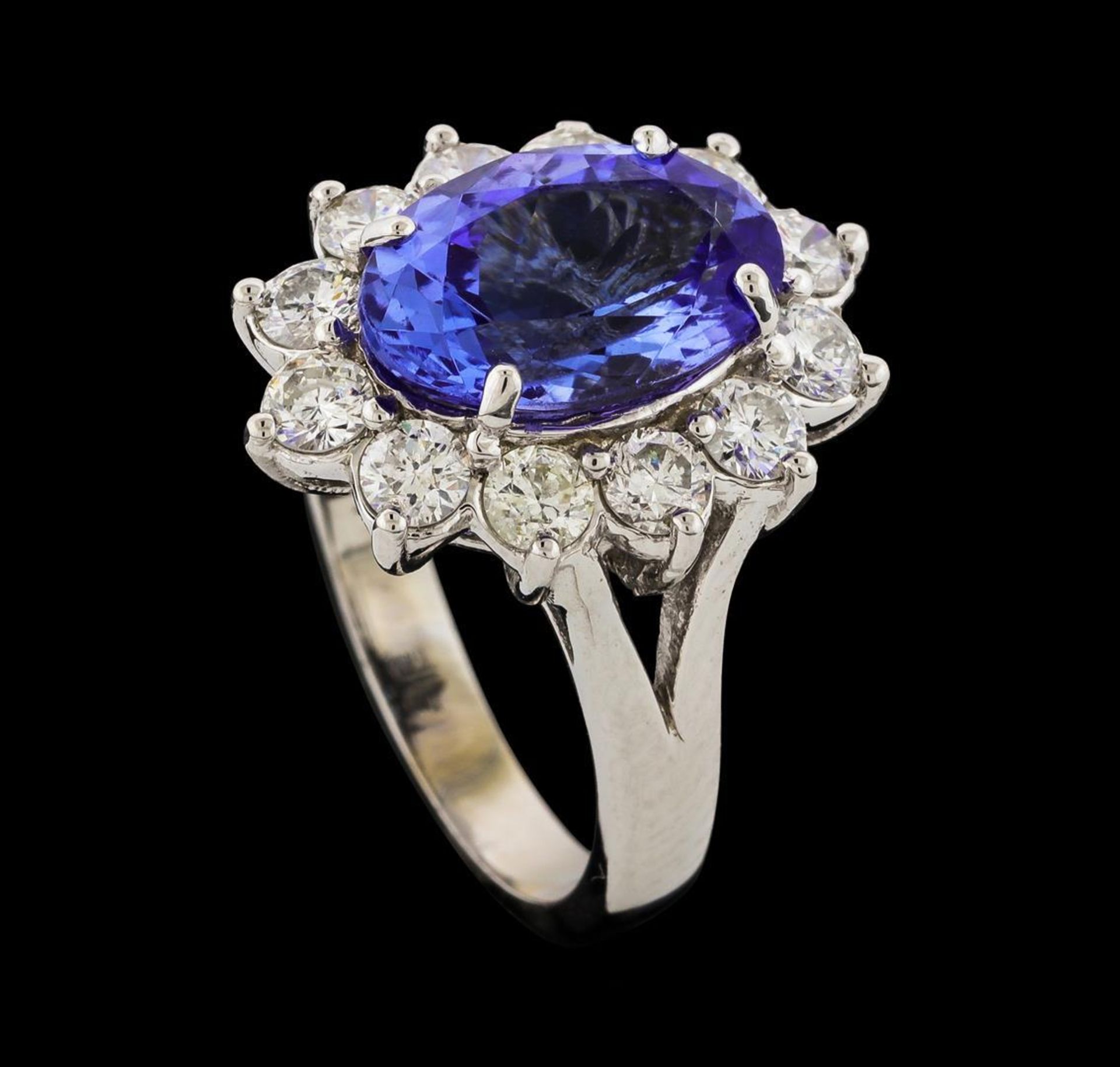 4.01 ctw Tanzanite and Diamond Ring - 14KT White Gold - Image 4 of 5