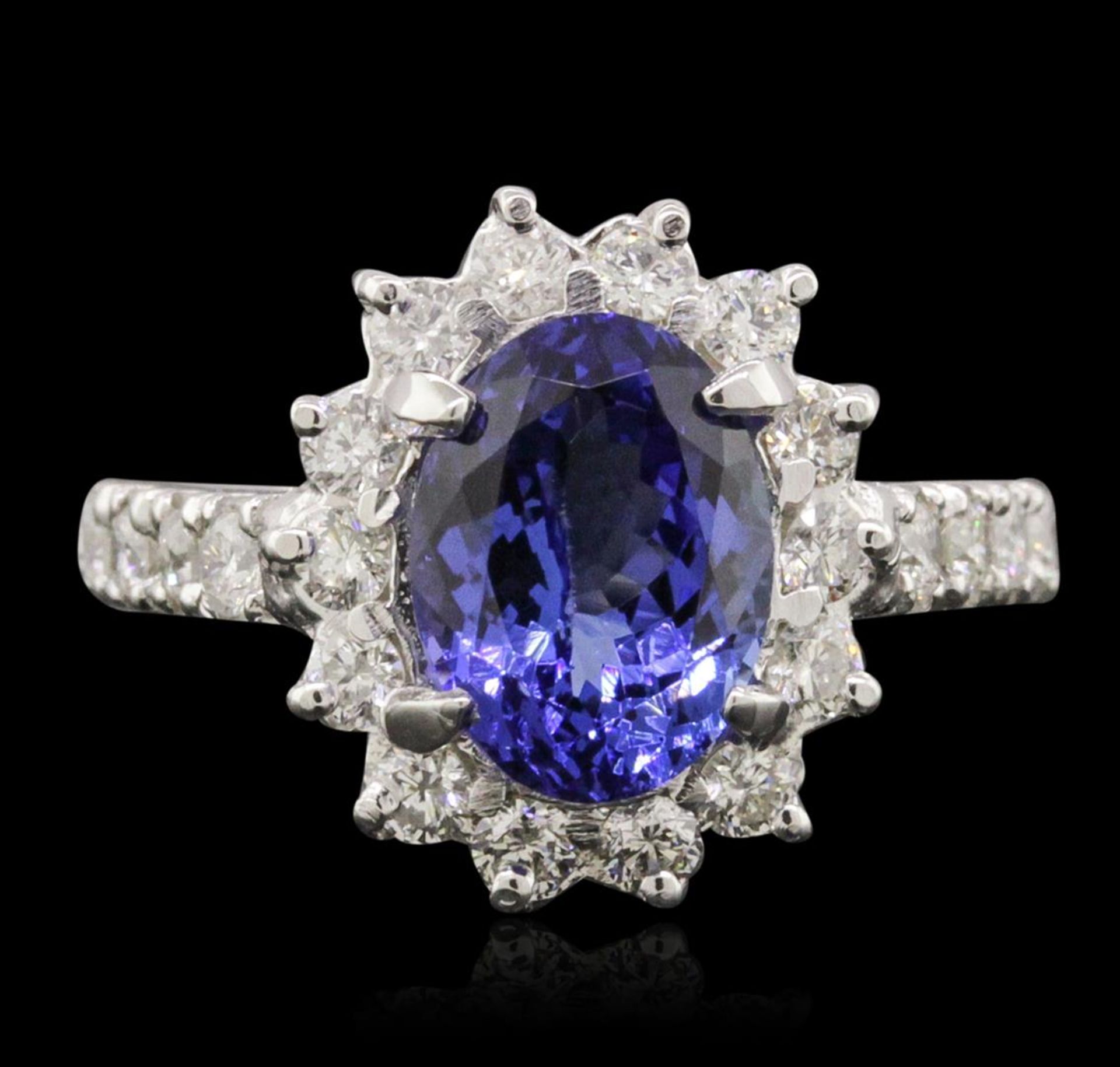 14KT White Gold 2.43 ctw Tanzanite and Diamond Ring - Image 2 of 3