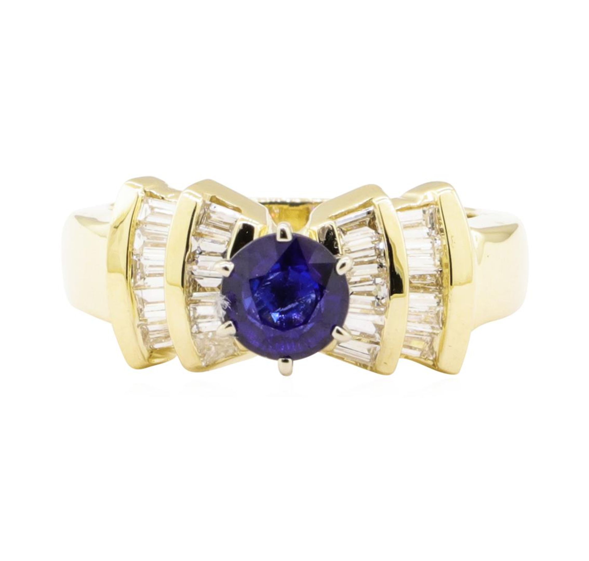 1.66 ctw Blue Sapphire And Diamond Ring - 14KT Yellow Gold - Image 2 of 5