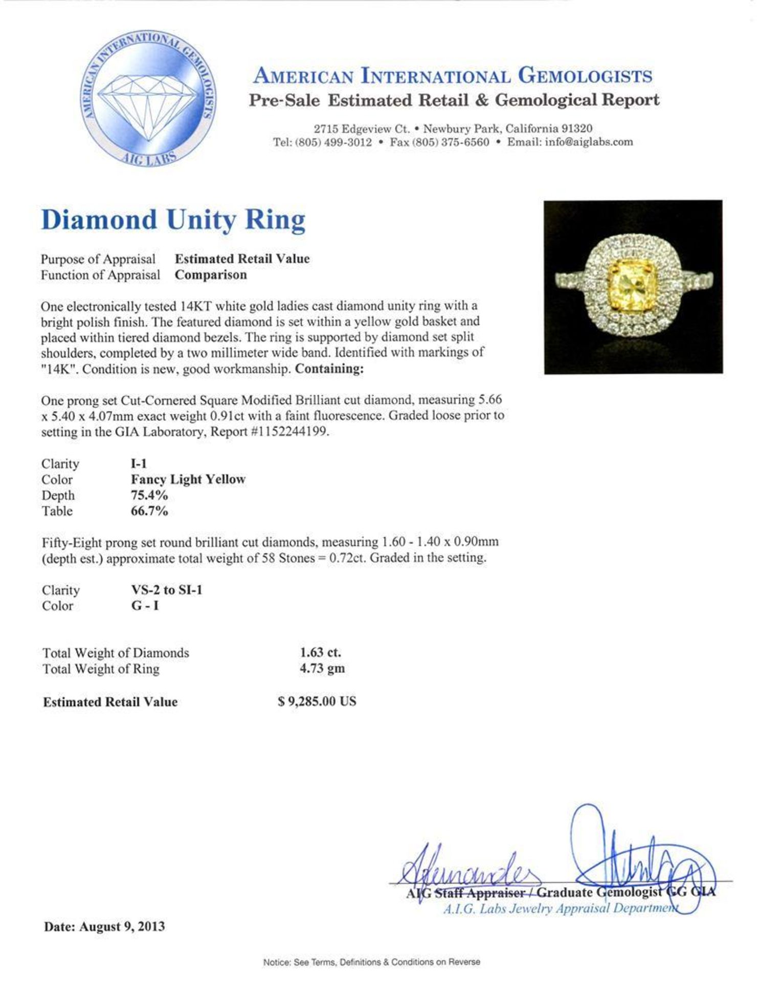 14KT White Gold 1.63ctw Diamond Unity Ring - Image 3 of 4