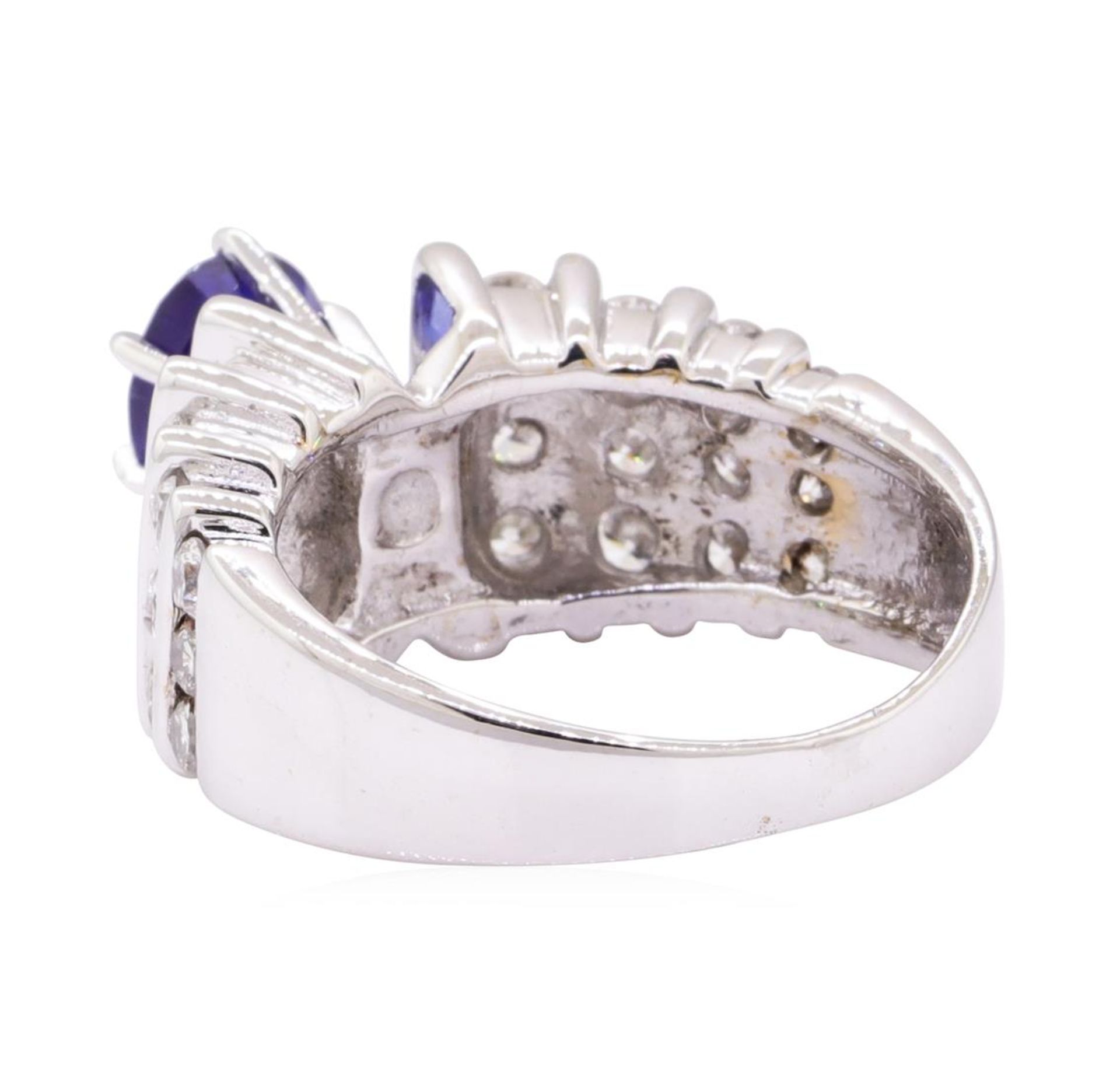 2.56 ctw Blue Sapphire And Diamond Ring - 14KT White Gold - Image 3 of 5