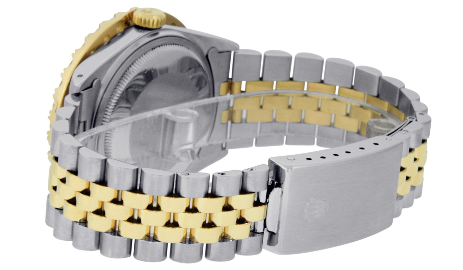 Rolex Mens 2 Tone Blue VS 4ctw Beadset Diamond Datejust Wristwatch with Rolex Bo - Image 7 of 9