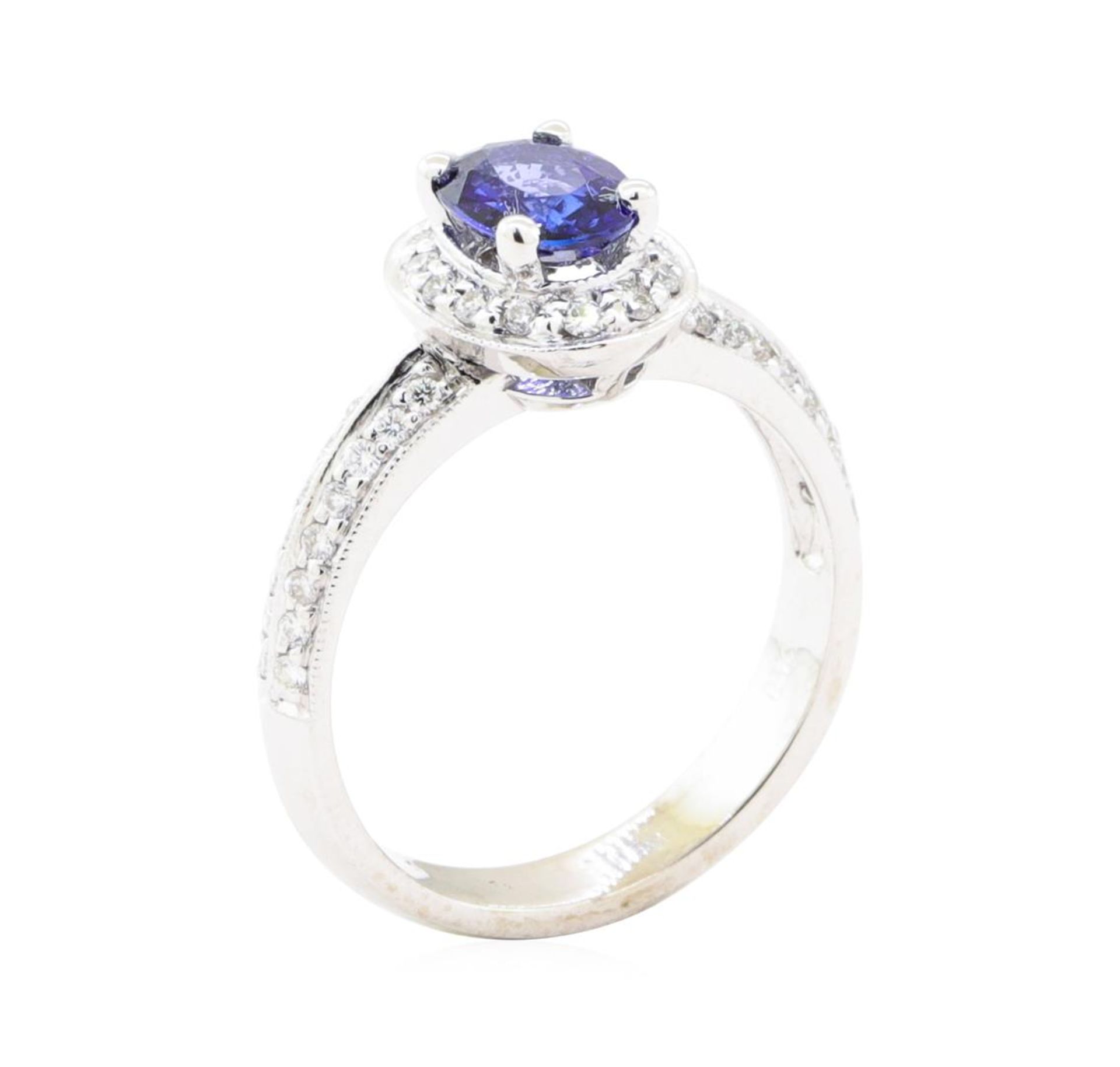 1.35 ctw Sapphire And Diamond Ring - 14KT White Gold - Image 4 of 5
