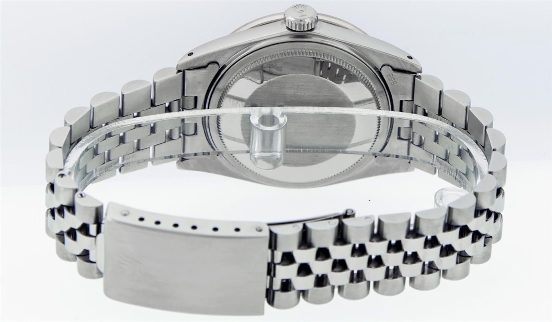 Rolex Mens Stainless Steel Diamond Lugs MOP Diamond & Sapphire Datejust Wristwat - Image 9 of 9