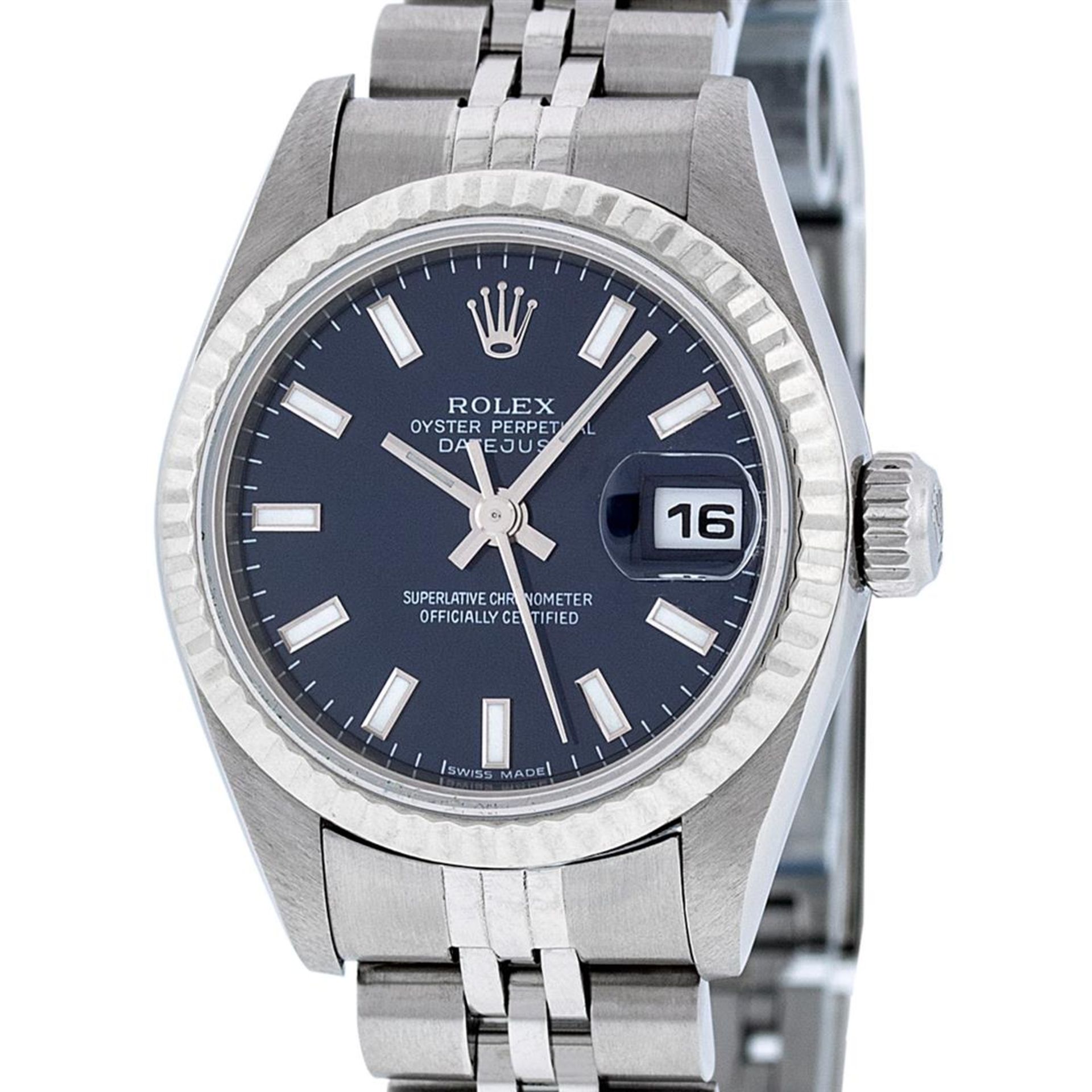 Rolex Ladies Stainless Steel Blue Index 26MM Quickset Datejust Wristwatch - Image 2 of 9