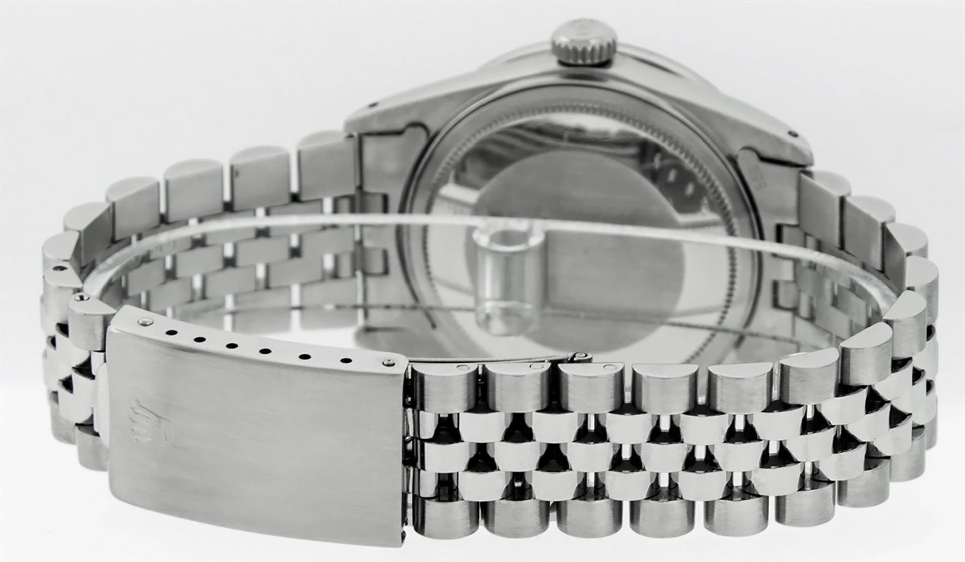 Rolex Mens Stainless Steel Diamond Lugs MOP Diamond & Sapphire Datejust Wristwat - Image 7 of 9