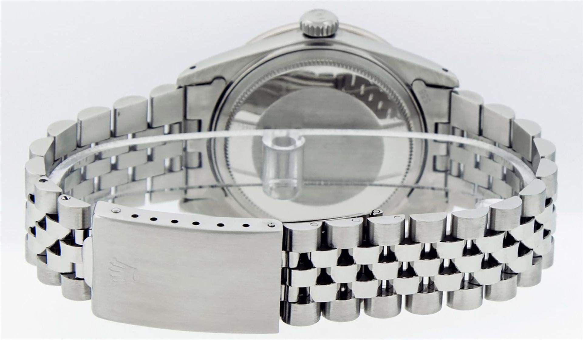 Rolex Mens Stainless Steel Diamond Lugs MOP Diamond & Sapphire Datejust Wristwat - Image 8 of 9