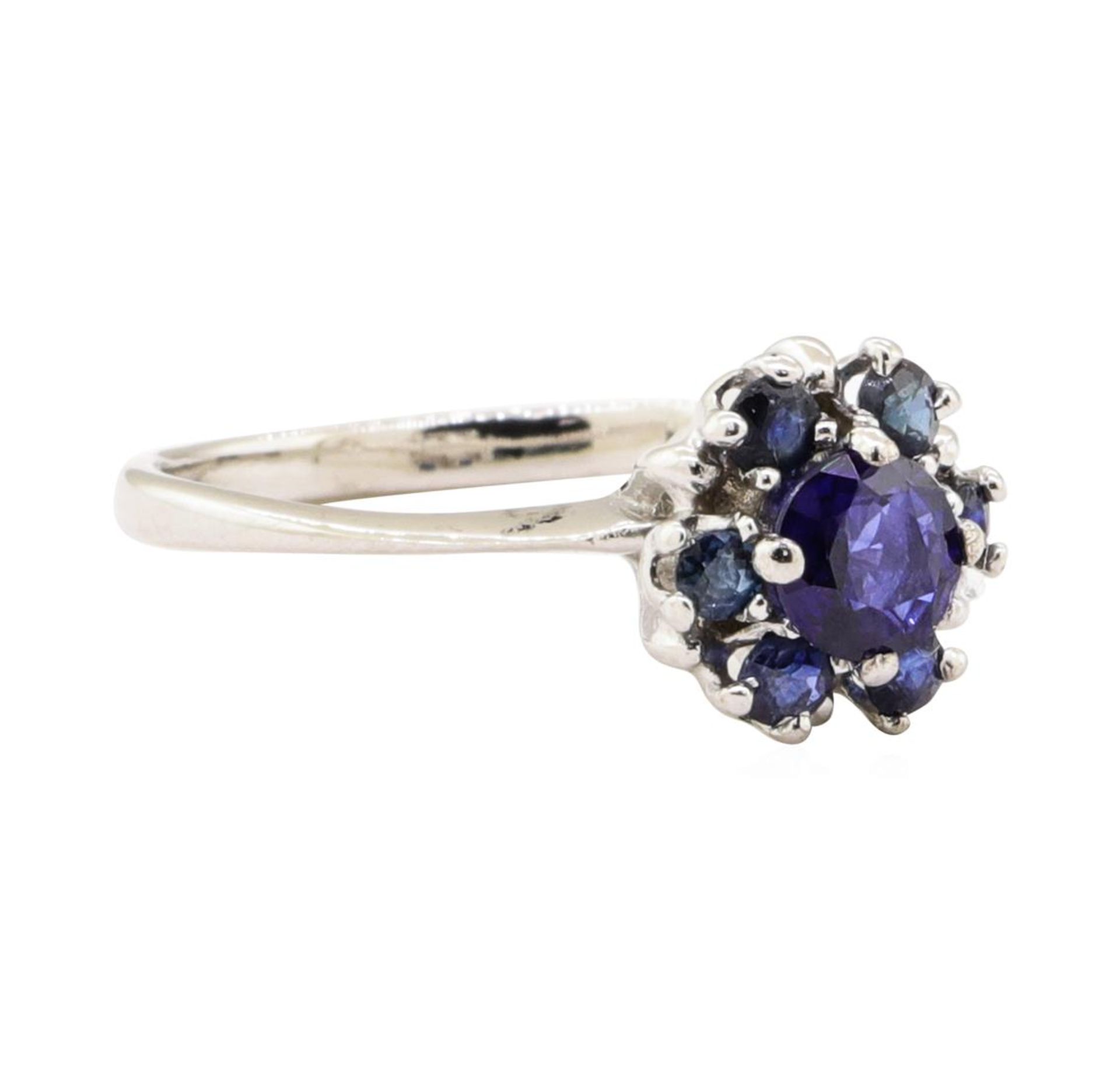 0.67ctw Blue Sapphire Ring - 14KT White Gold