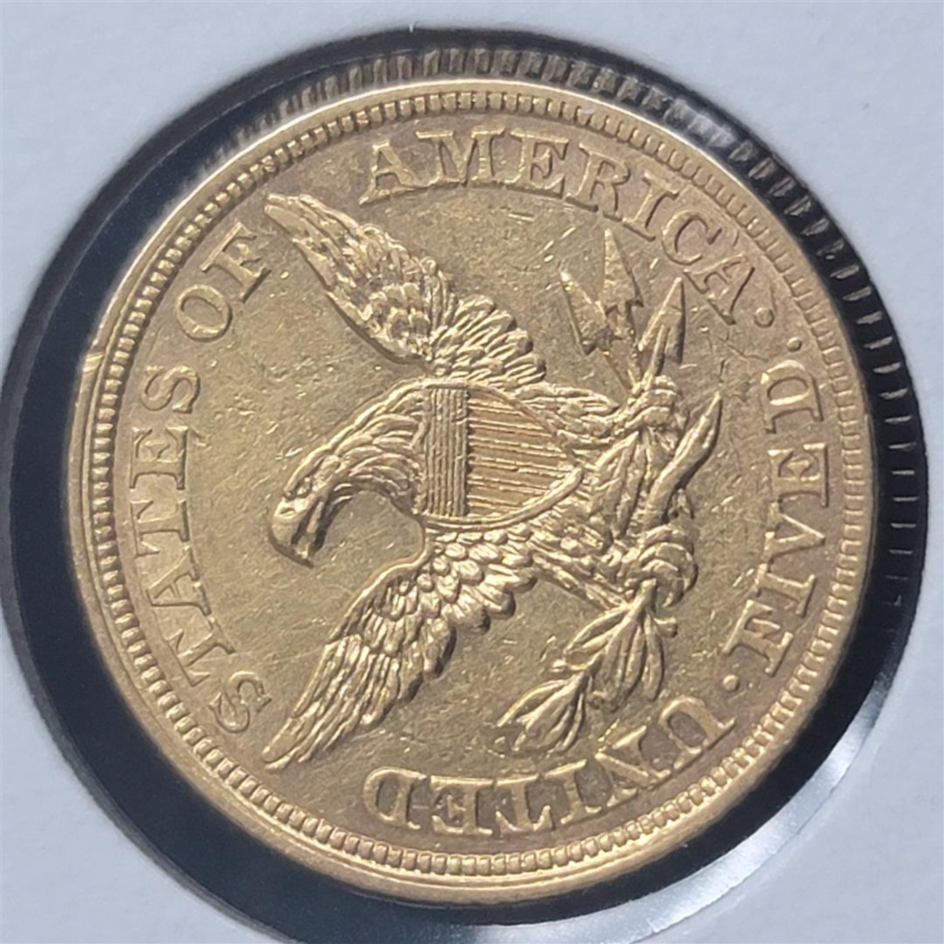 1857 No Motto $5 Liberty Head Half Eagle AU - Image 2 of 2
