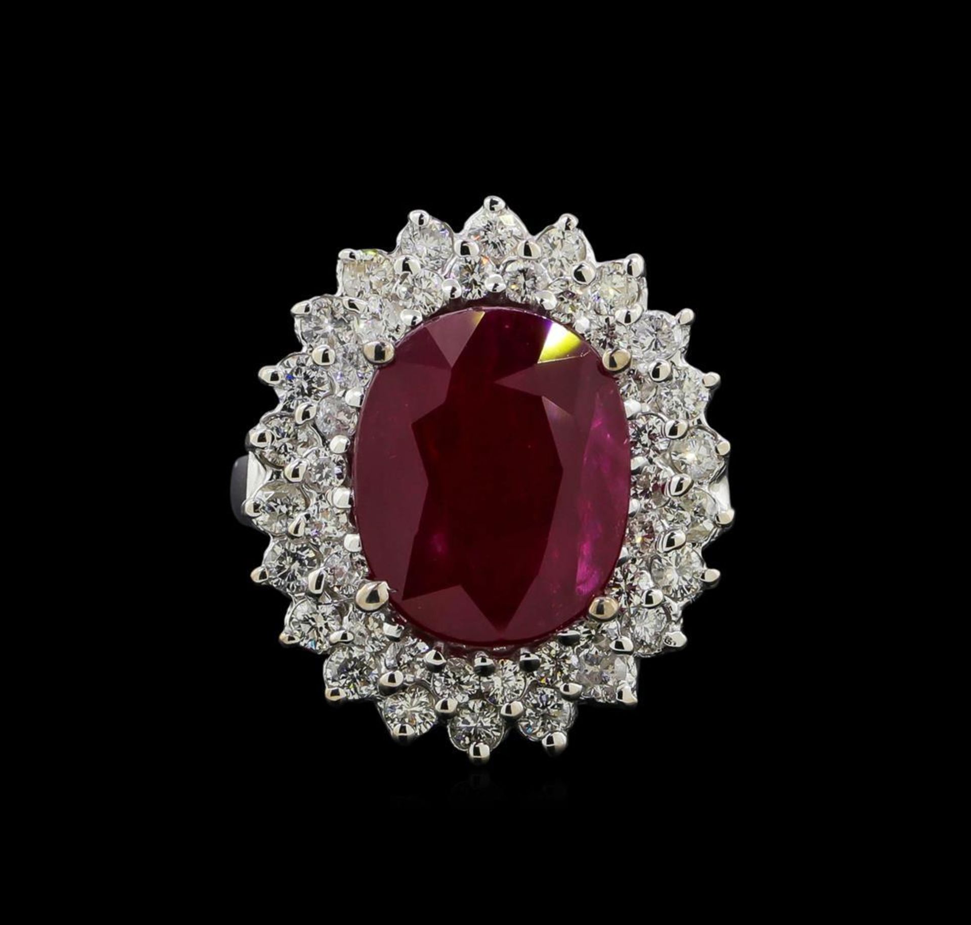 GIA Cert 6.53 ctw Ruby and Diamond Ring - 14KT White Gold - Image 2 of 6
