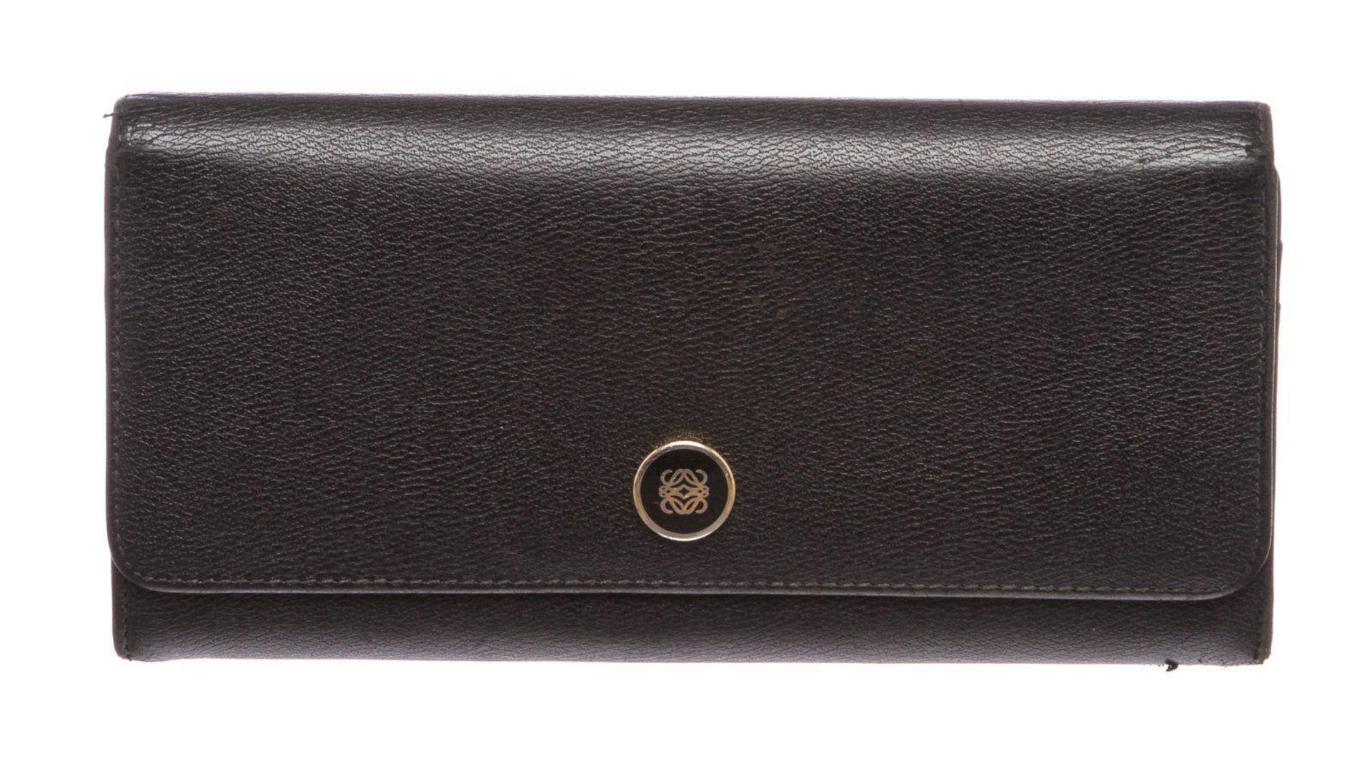 Loewe Black Leather Long Wallet