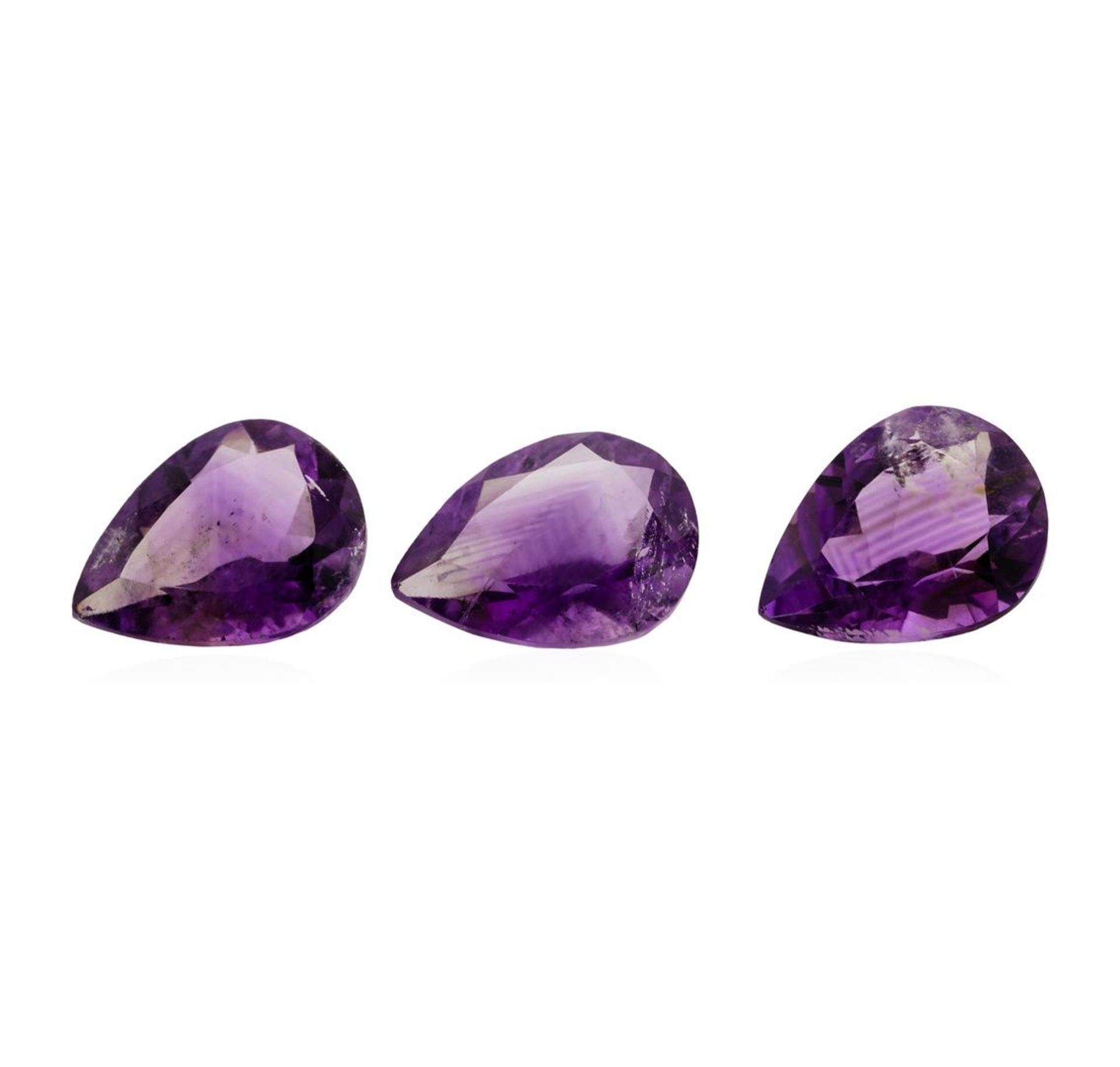 20.56ctw.Natural Pear Cut Amethyst Parcel of Three