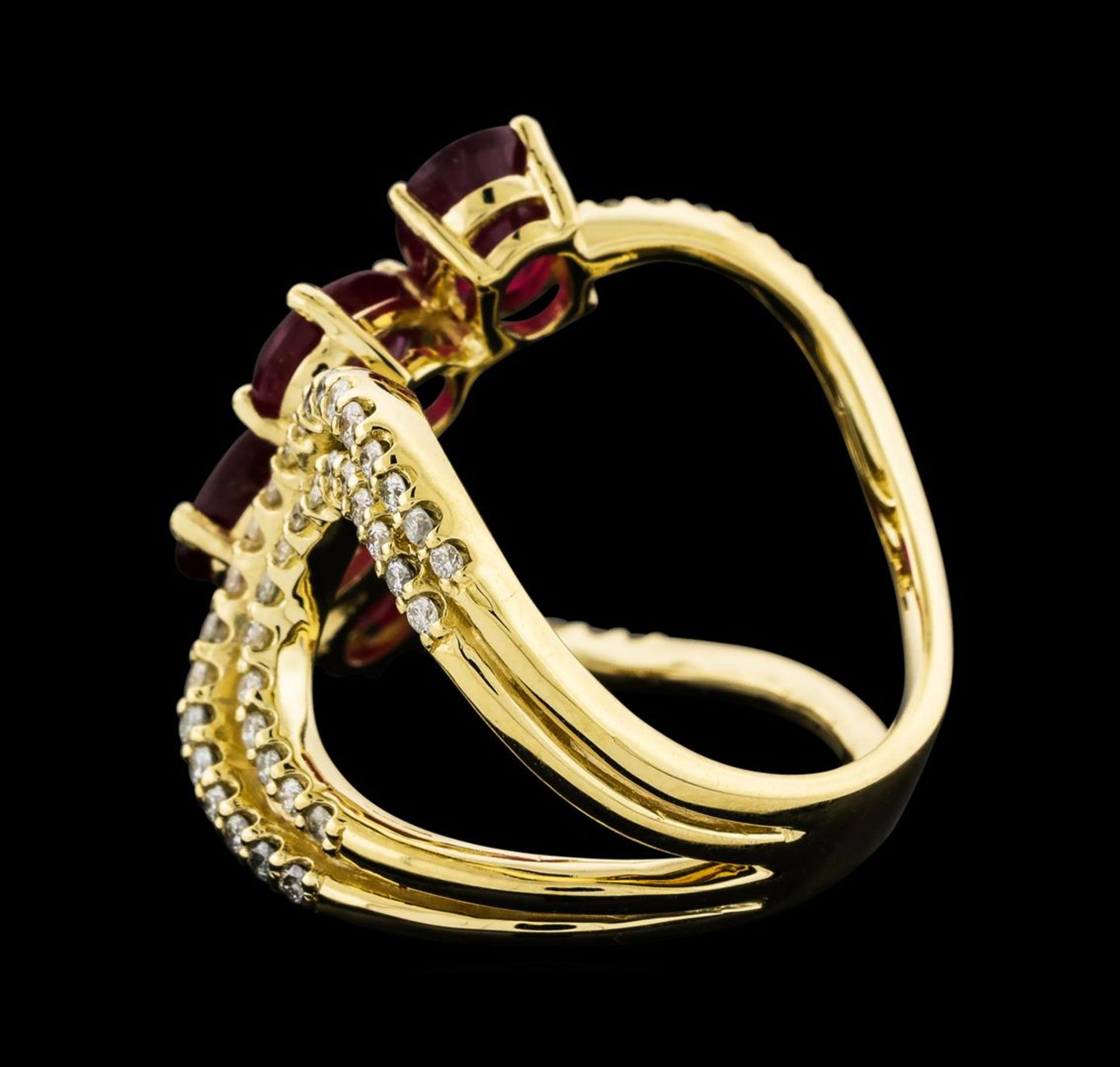 4.73 ctw Ruby and Diamond Ring - 14KT Yellow Gold - Image 3 of 4