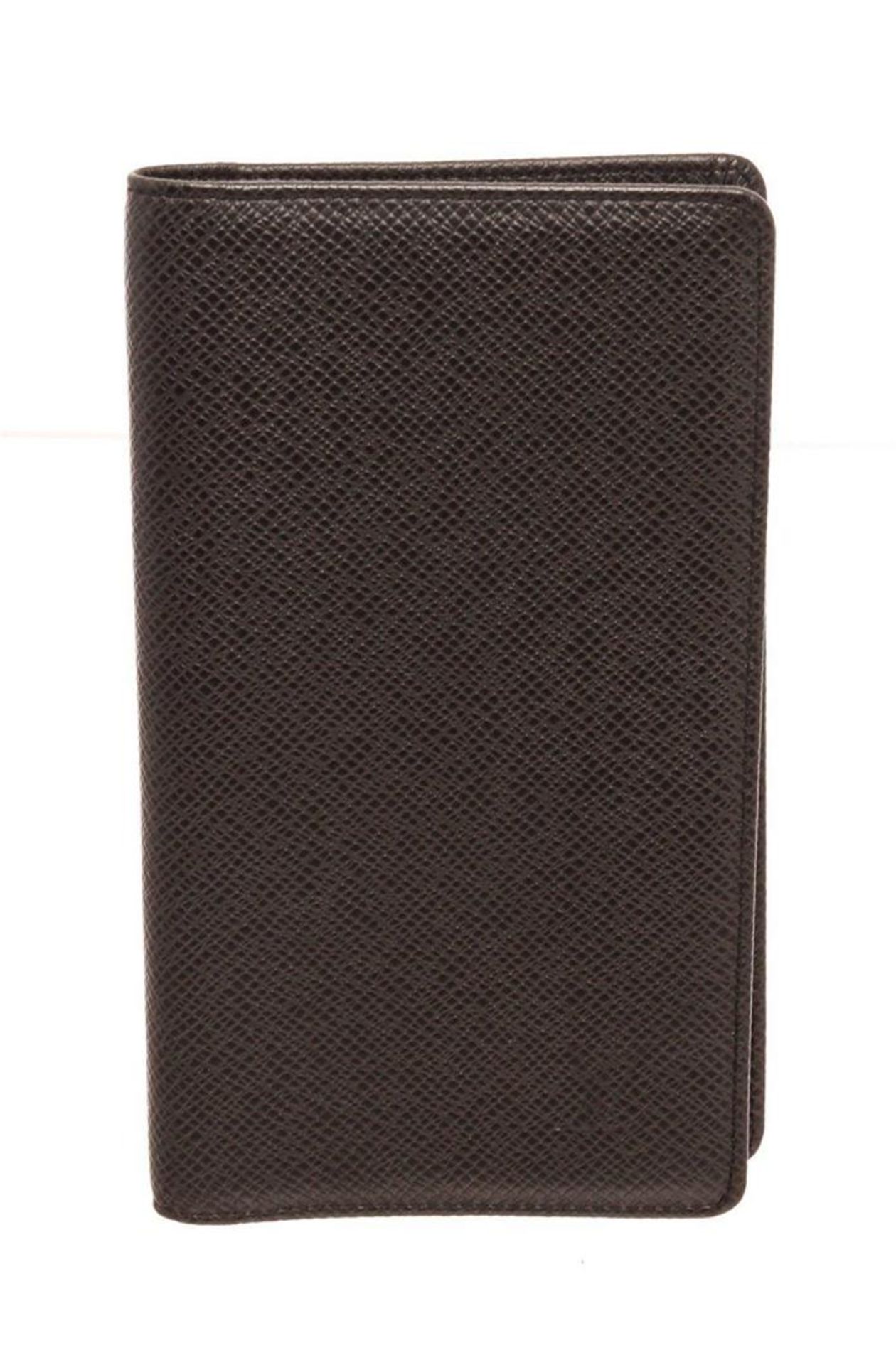 Louis Vuitton Black Checkbook Long Wallet