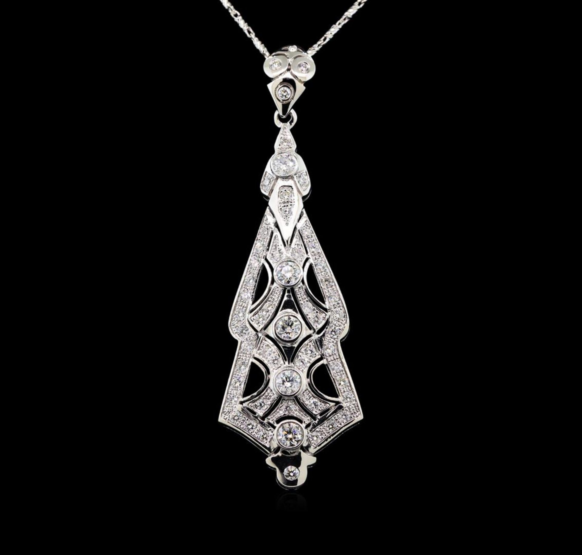 14KT White Gold 2.48ctw Diamond Pendant With Chain - Image 2 of 3