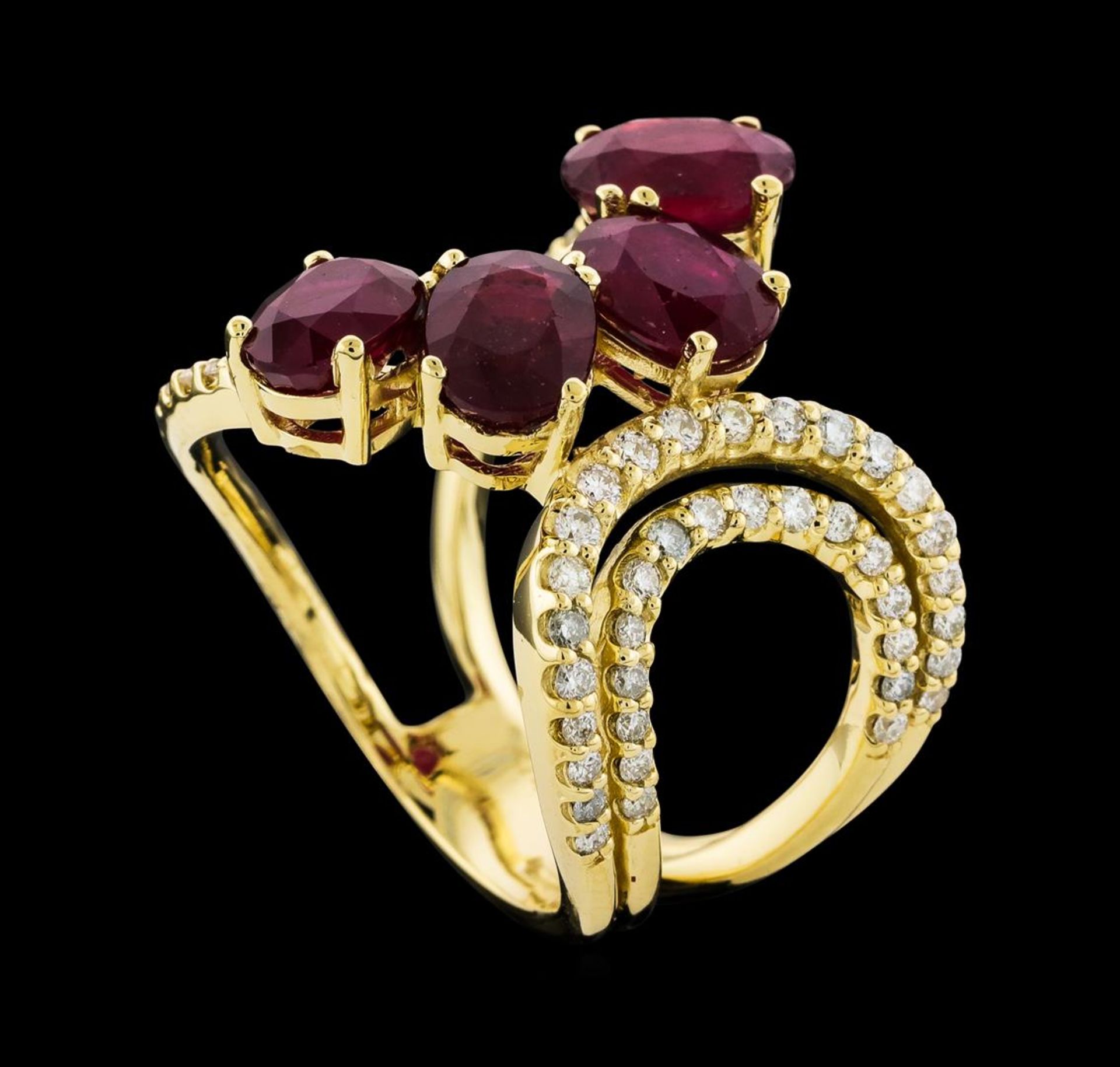 4.73 ctw Ruby and Diamond Ring - 14KT Yellow Gold - Image 4 of 4