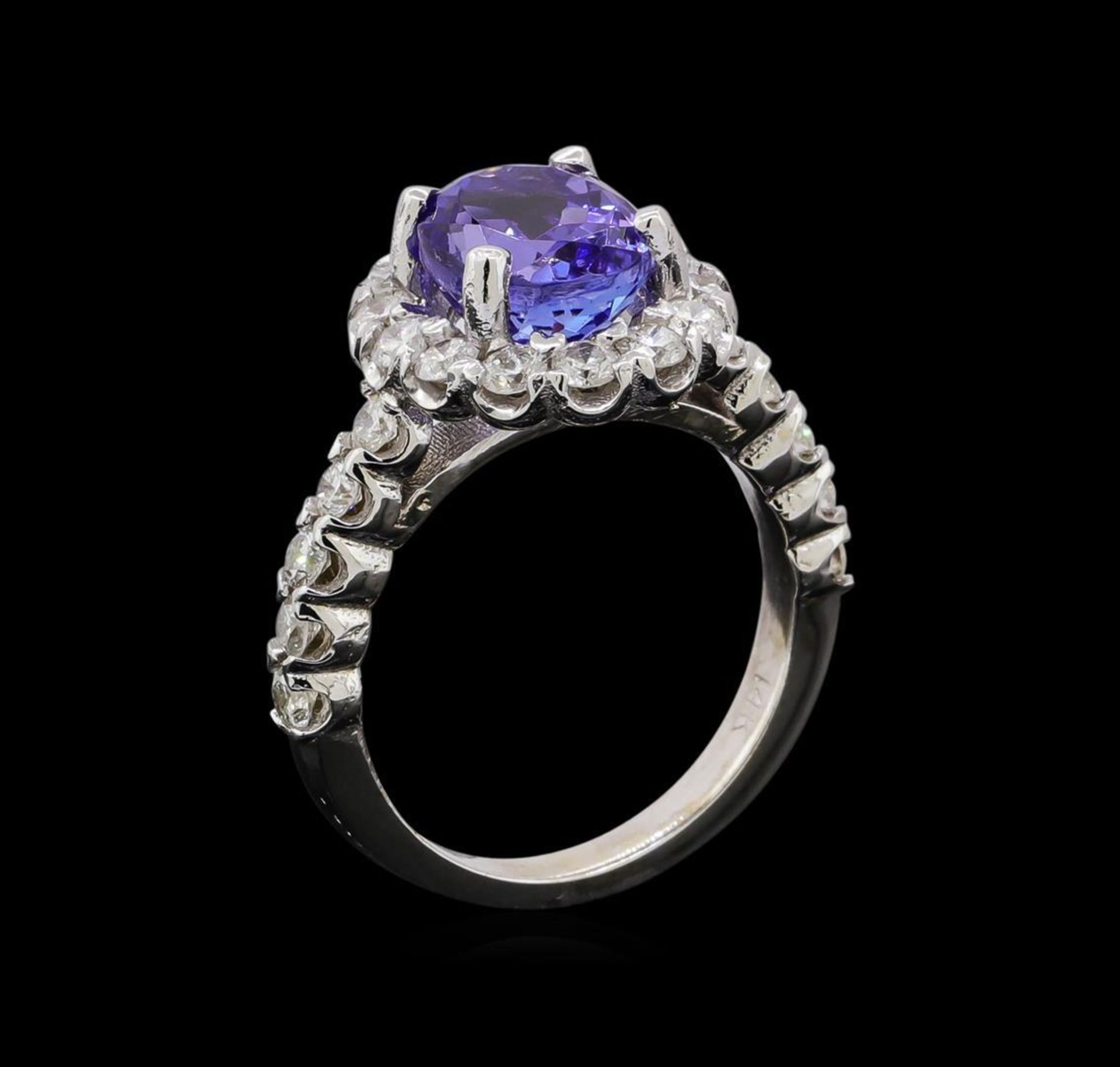 3.48 ctw Tanzanite and Diamond Ring - 14KT White Gold - Image 4 of 5