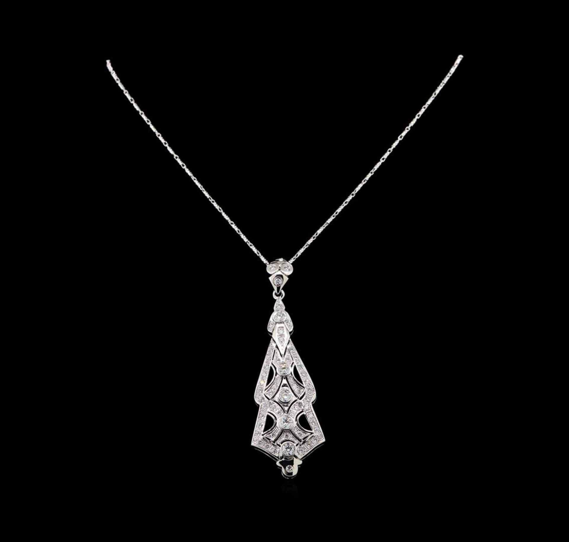 14KT White Gold 2.48ctw Diamond Pendant With Chain