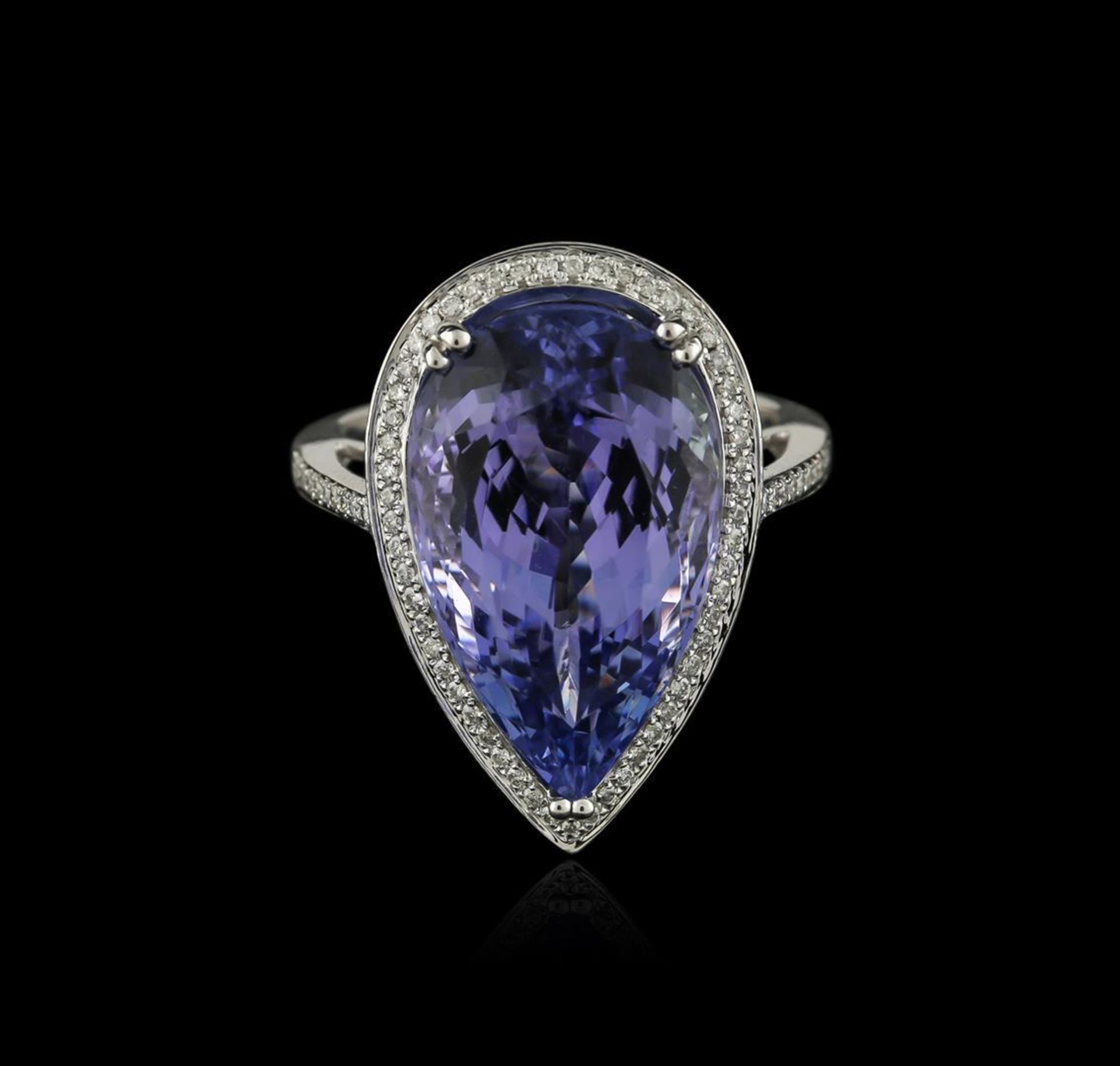 14KT White Gold 14.51 ctw Tanzanite and Diamond Ring - Image 2 of 3